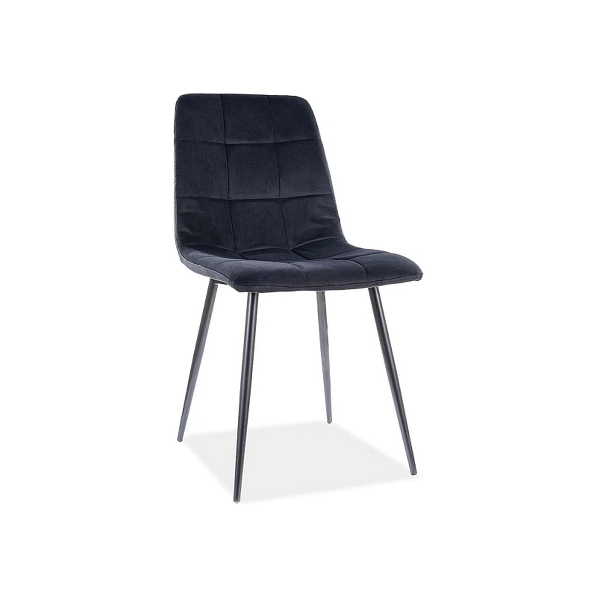 Scaun tapitat MILA, negru, stofa catifelata/metal, 45x41x86 cm