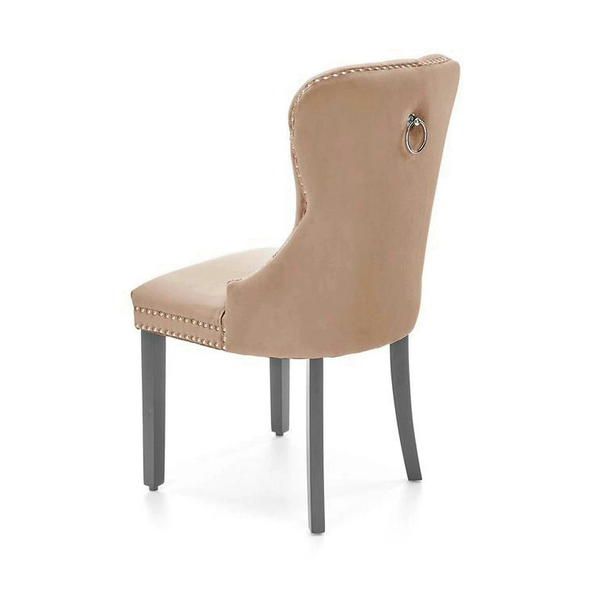 Scaun tapitat MIYA, bej - Bluvel 40, stofa catifelata/lemn, 54x60x100 cm