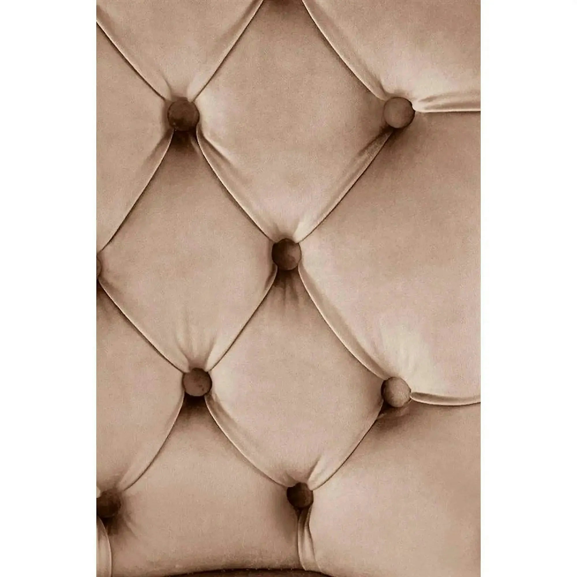 Scaun tapitat MIYA, bej - Bluvel 40, stofa catifelata/lemn, 54x60x100 cm