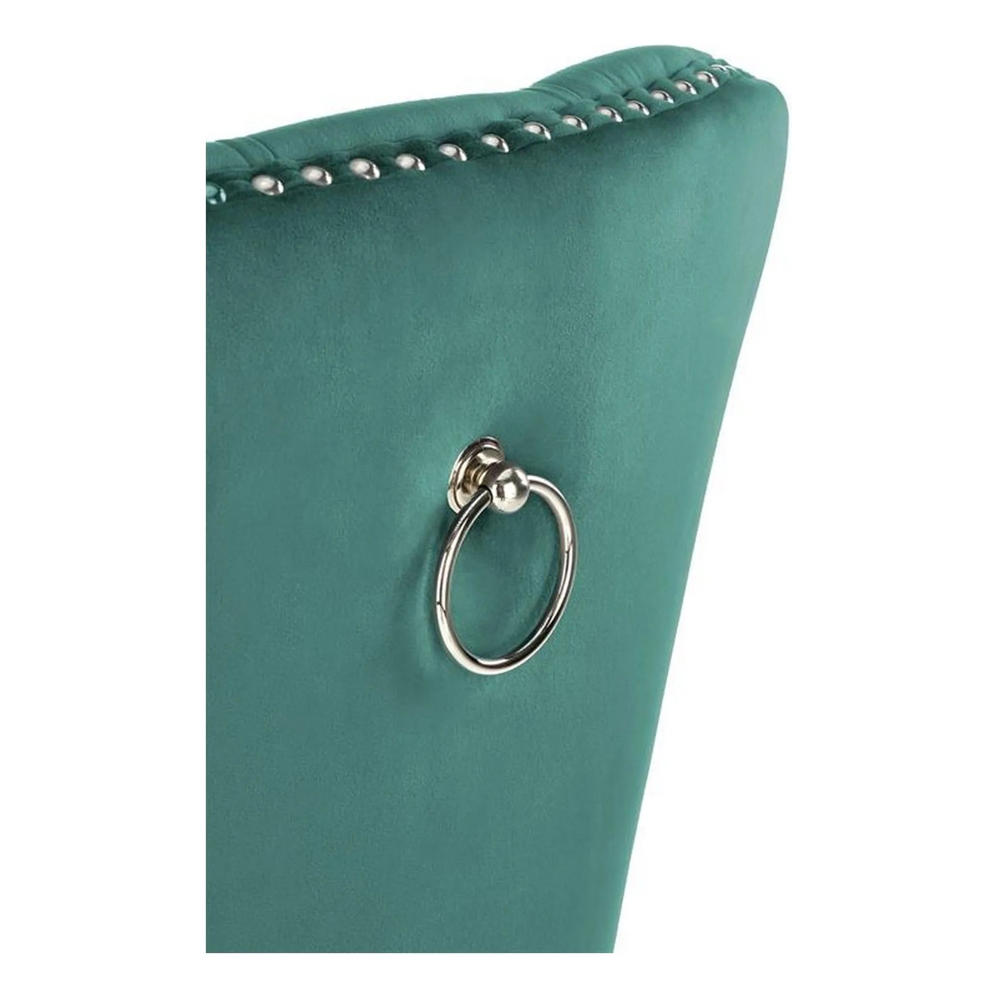 Scaun tapitat MIYA, verde/negru, stofa catifelata, 54x60x100 cm