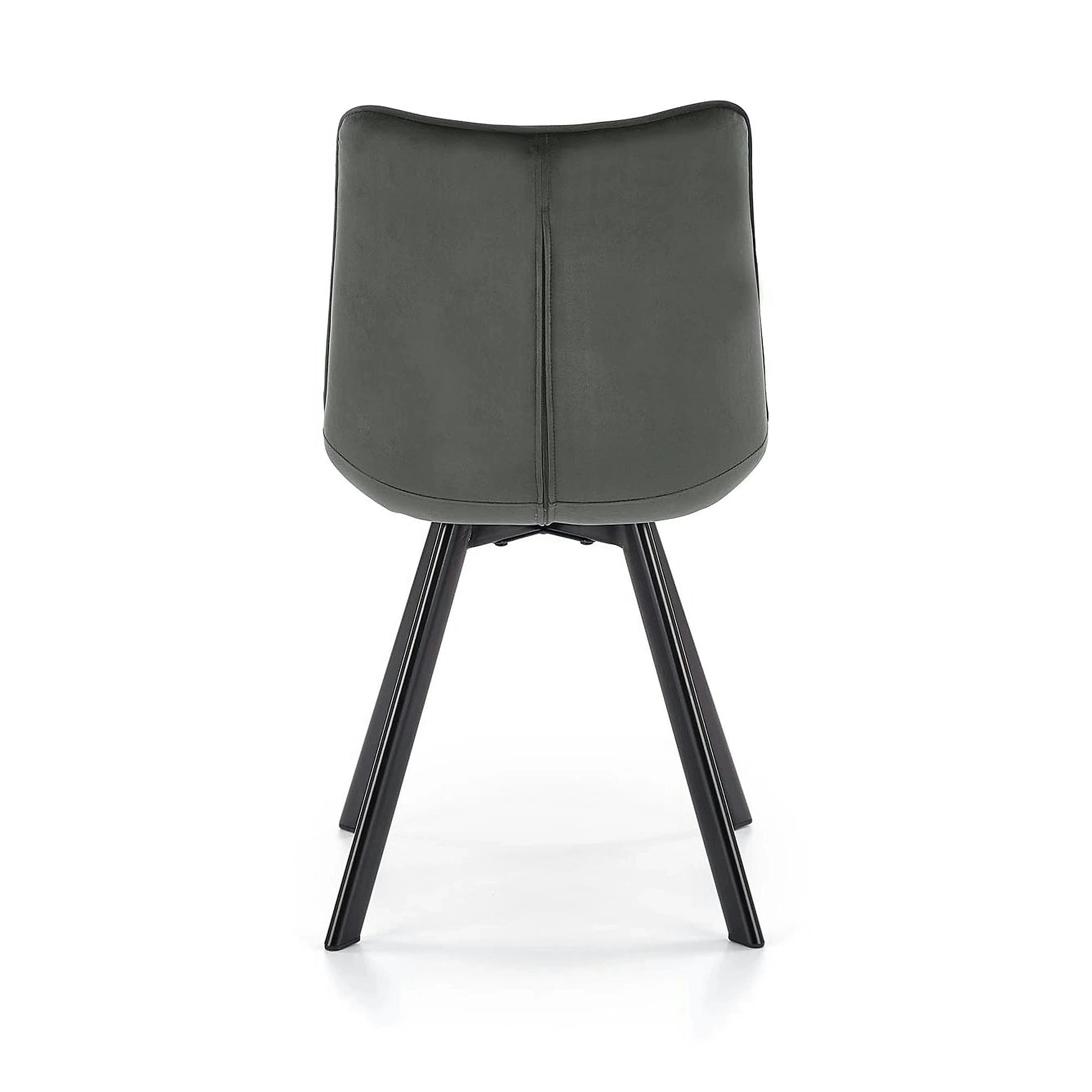 Scaun tapitat modern K332, gri/negru, stofa catifelata/metal, 46X61X84 CM