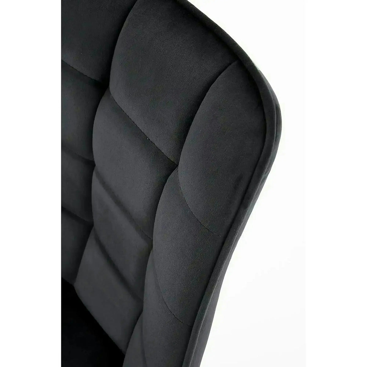 Scaun tapitat modern K332, negru, stofa catifelata/metal, 46x61x84 cm