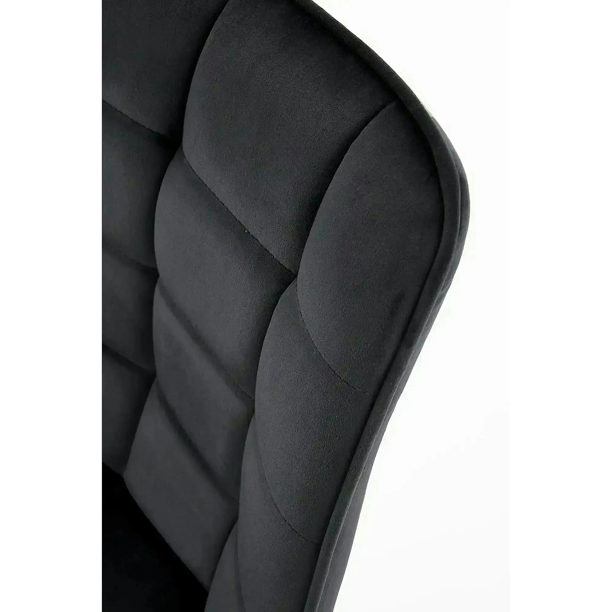 Scaun tapitat modern K332, negru, stofa catifelata/metal, 46x61x84 cm