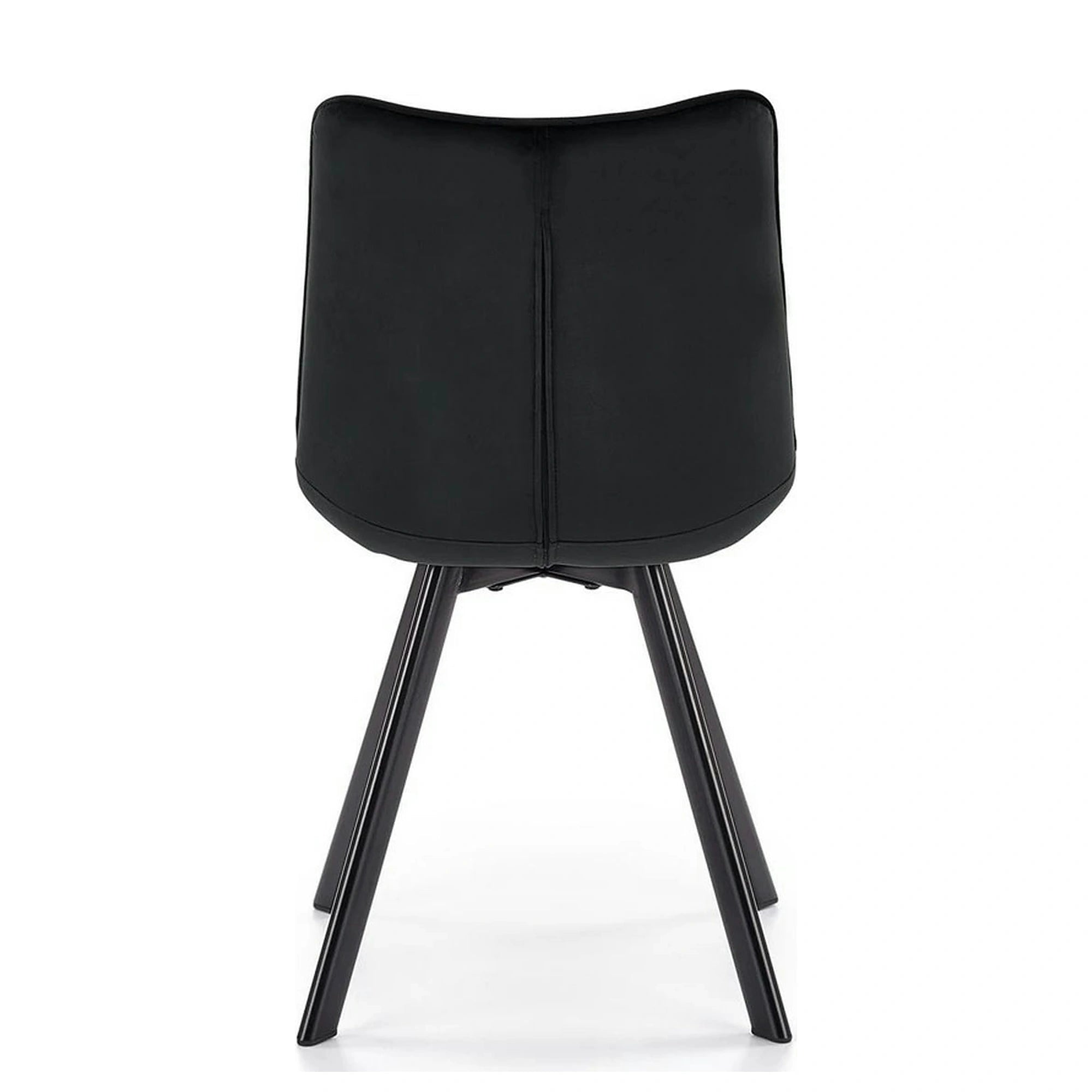 Scaun tapitat modern K332, negru, stofa catifelata/metal, 46x61x84 cm