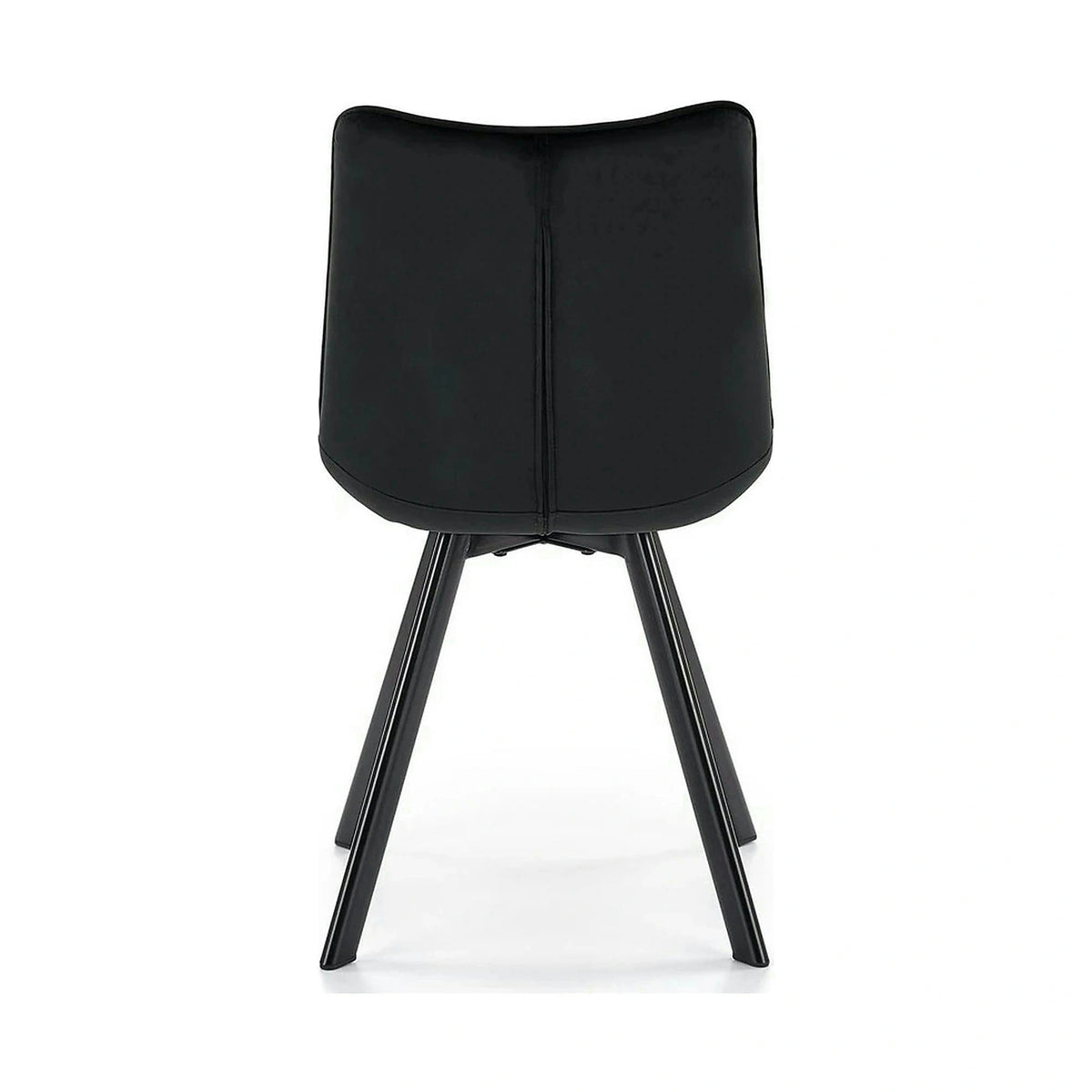 Scaun tapitat modern K332, negru, stofa catifelata/metal, 46x61x84 cm