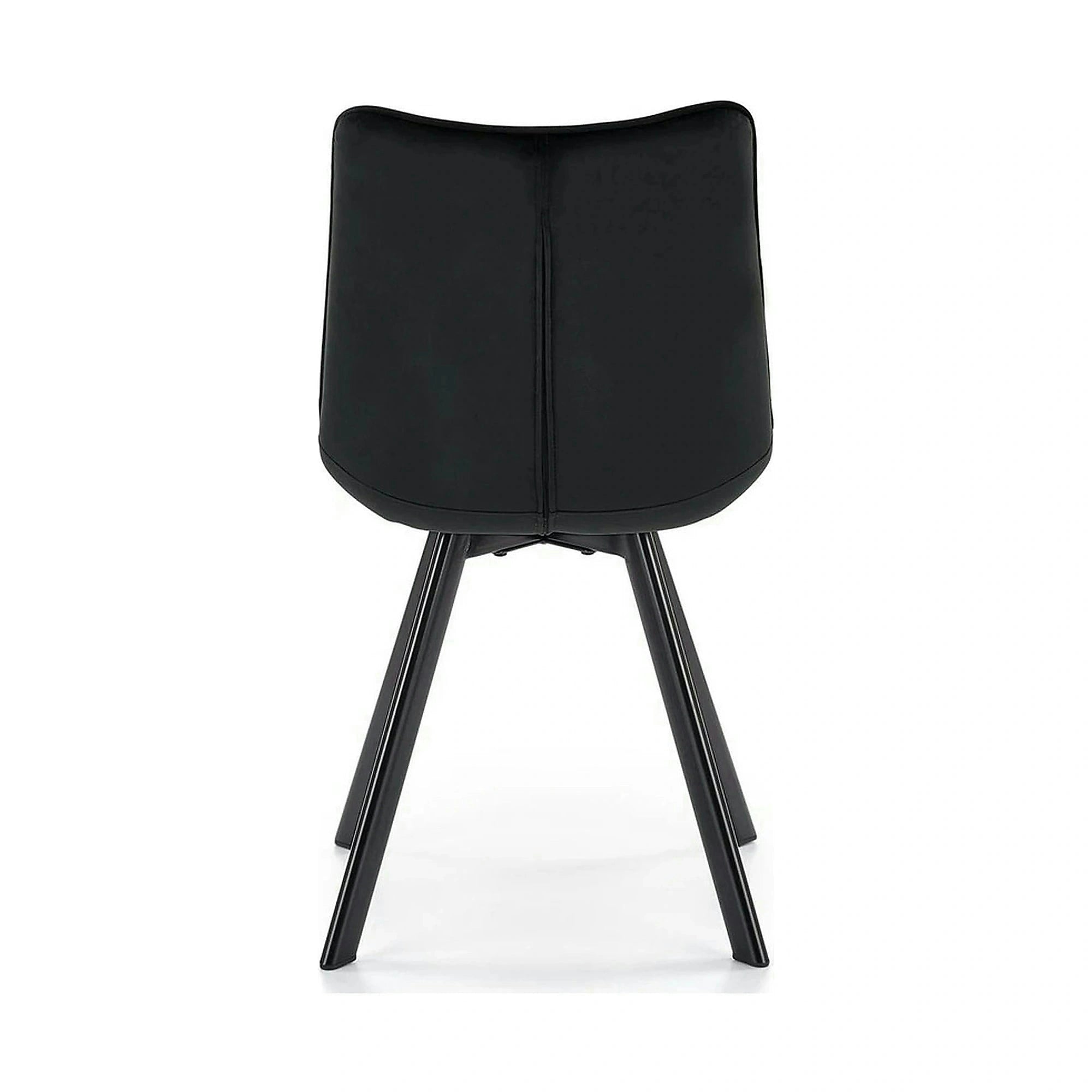 Scaun tapitat modern K332, negru, stofa catifelata/metal, 46x61x84 cm