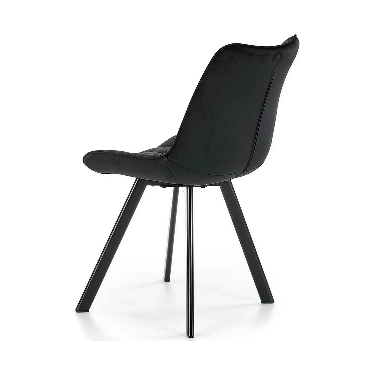 Scaun tapitat modern K332, negru, stofa catifelata/metal, 46x61x84 cm