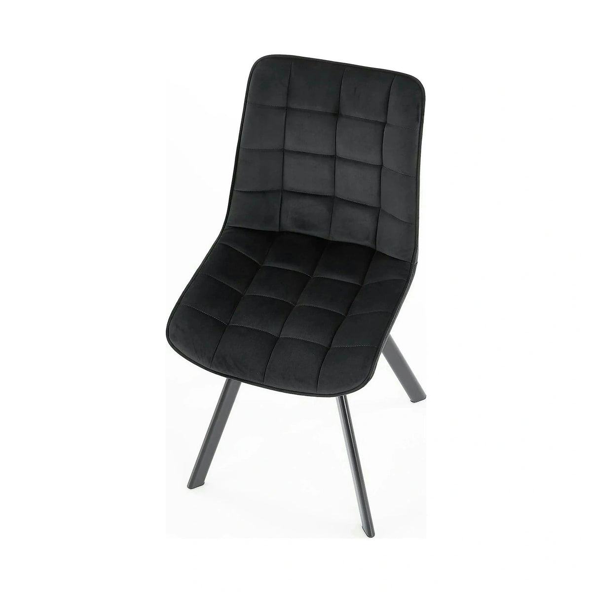 Scaun tapitat modern K332, negru, stofa catifelata/metal, 46x61x84 cm