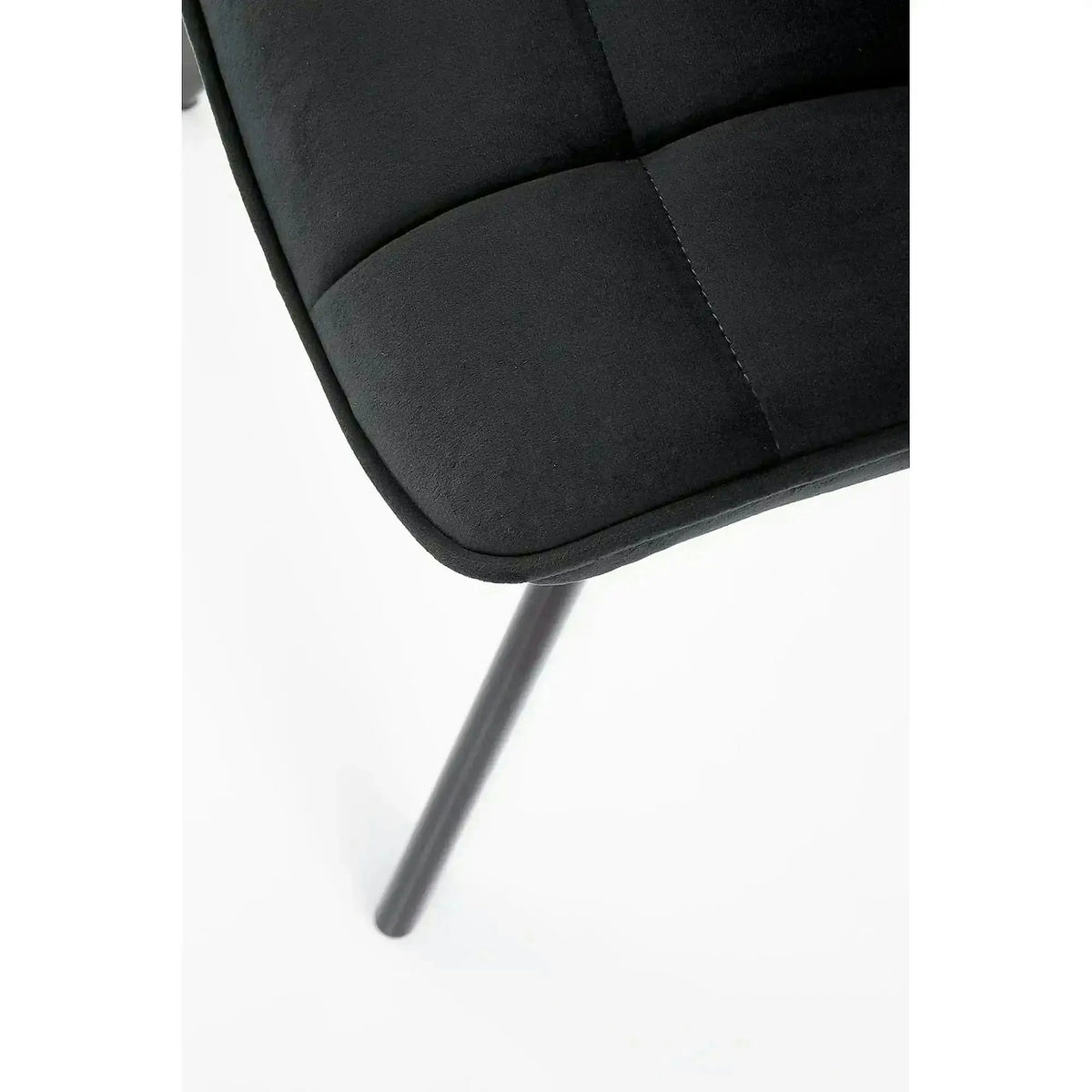 Scaun tapitat modern K332, negru, stofa catifelata/metal, 46x61x84 cm