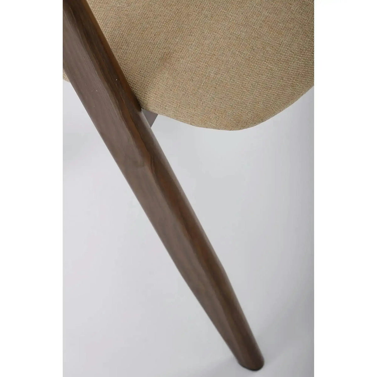 Scaun tapitat modern K344, bej/nuc, stofa clasica/metal, 51x57x82 cm
