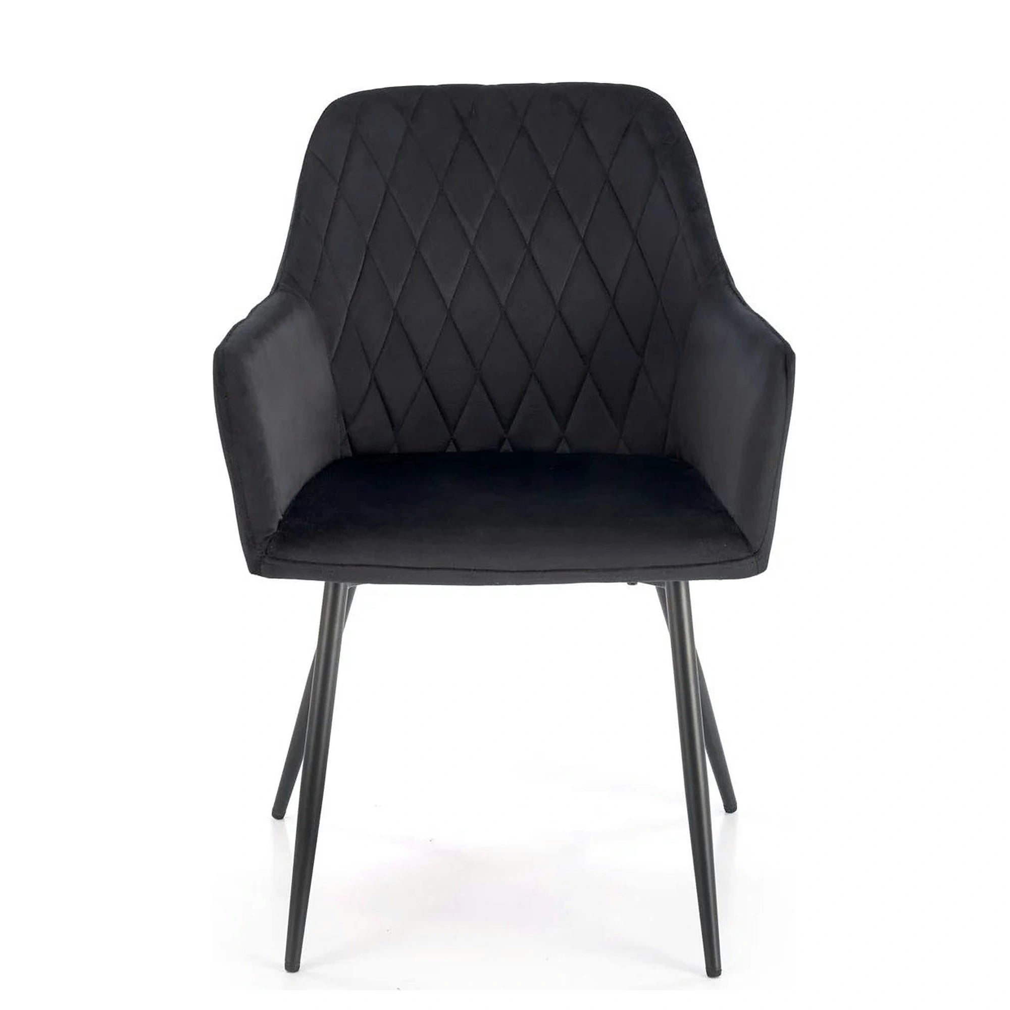 Scaun tapitat negru K558, stofa catifelata/metal, 59x60x86 cm