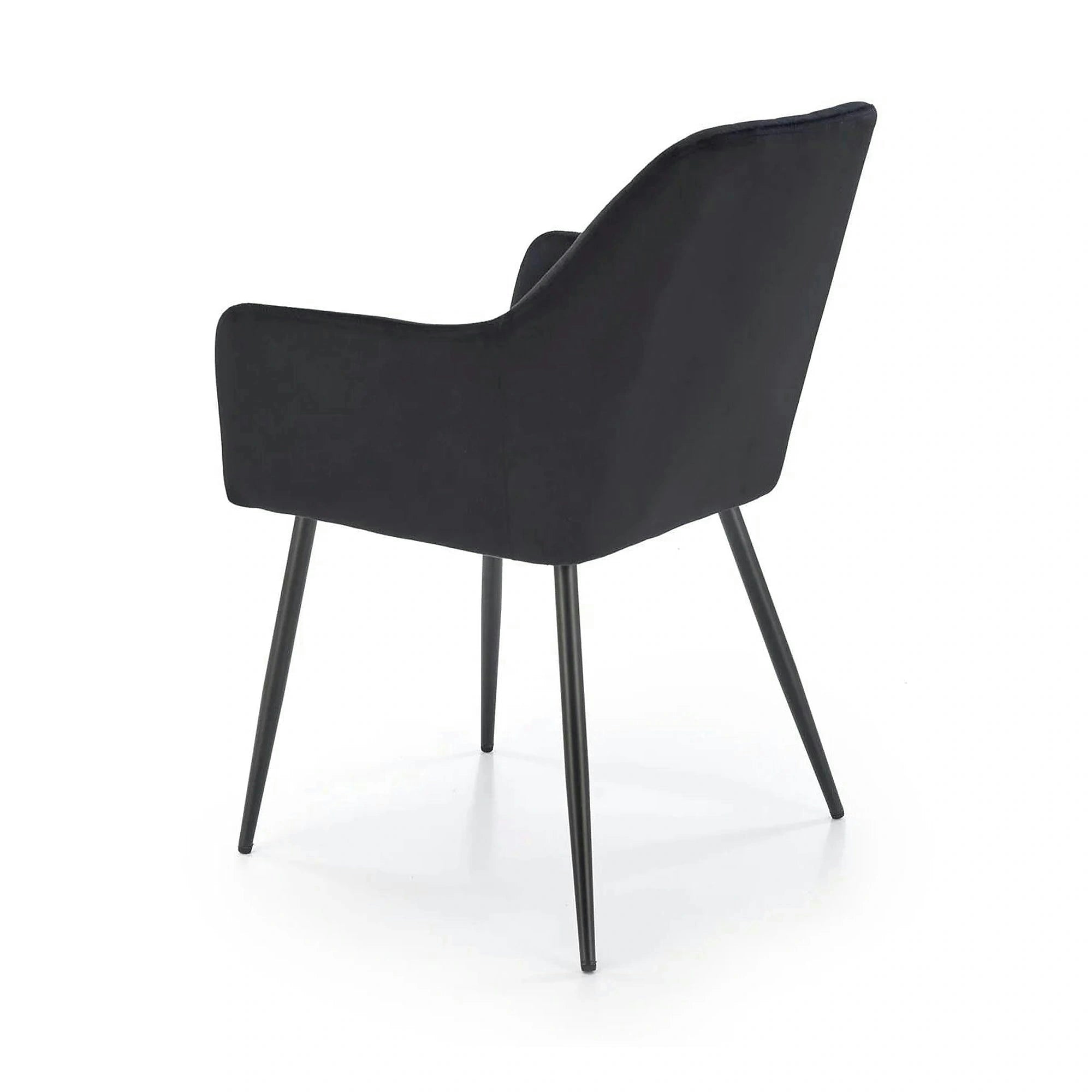 Scaun tapitat negru K558, stofa catifelata/metal, 59x60x86 cm