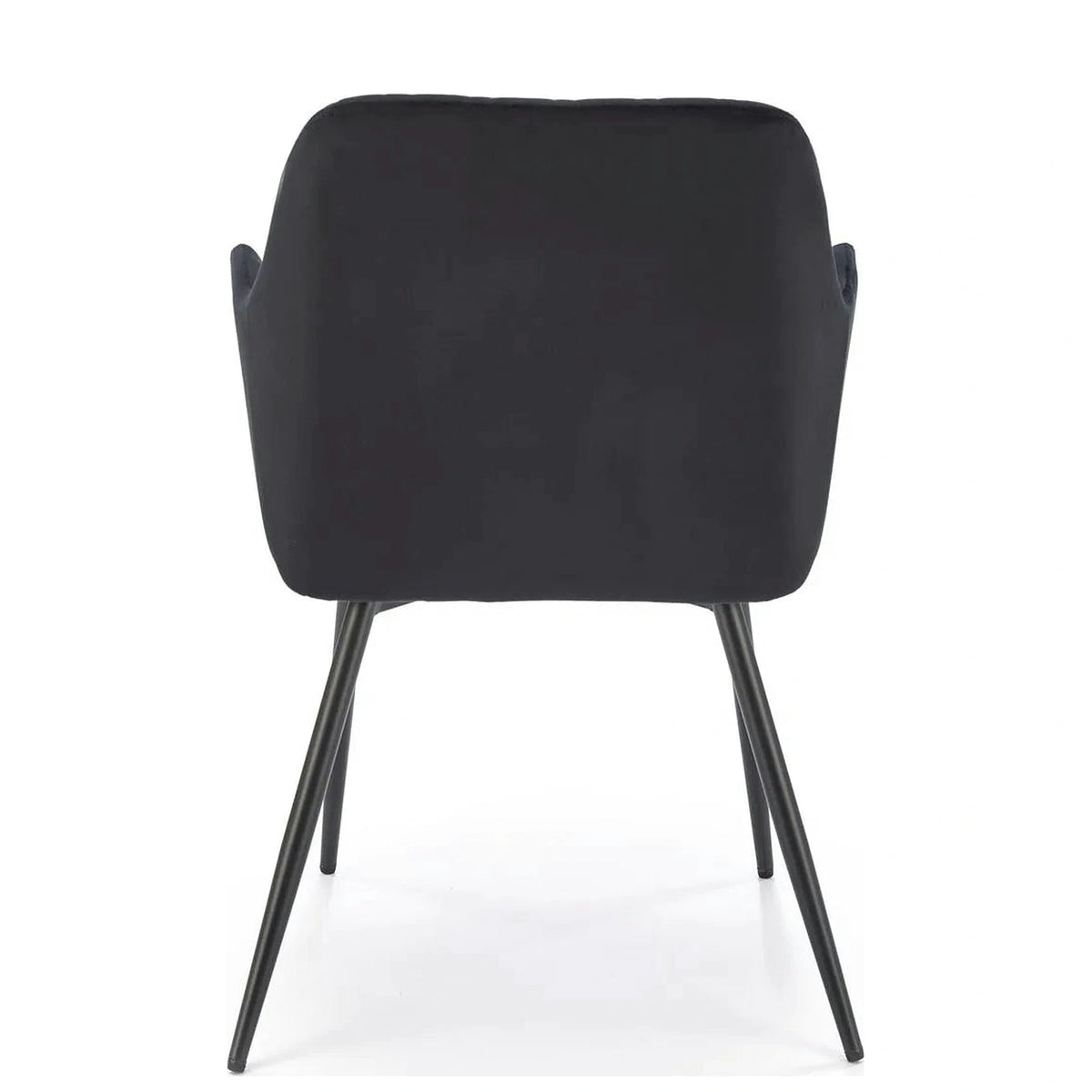 Scaun tapitat negru K558, stofa catifelata/metal, 59x60x86 cm