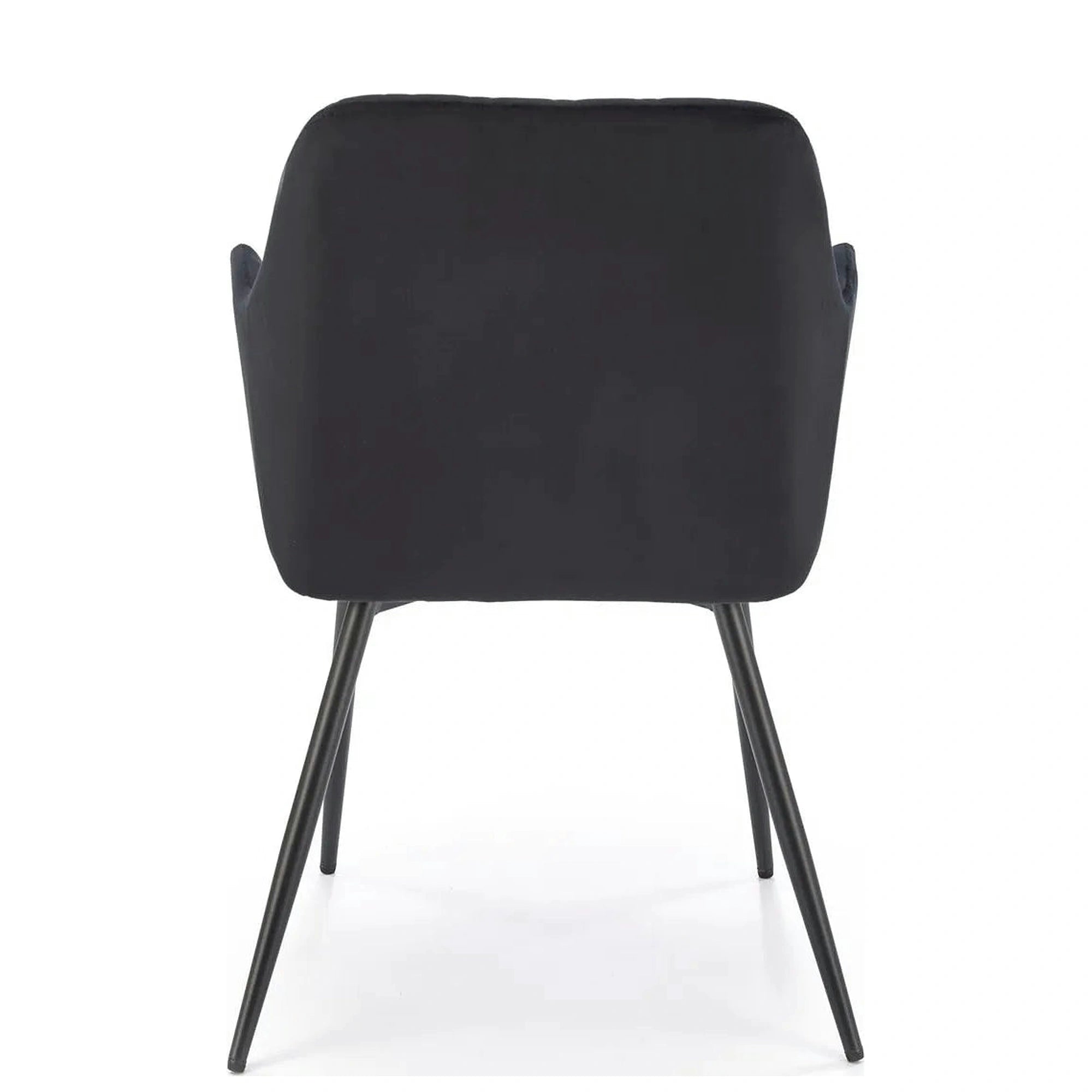 Scaun tapitat negru K558, stofa catifelata/metal, 59x60x86 cm