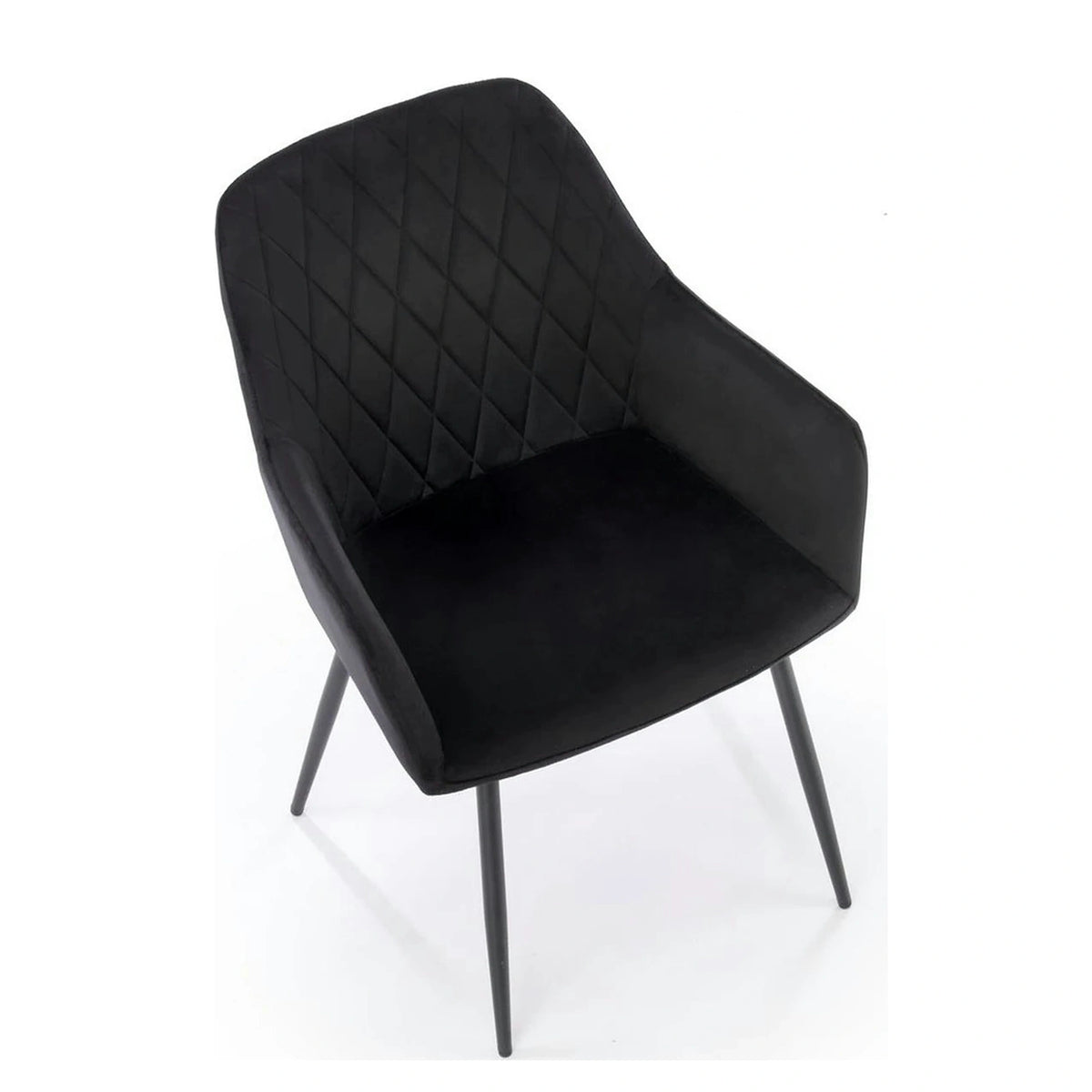 Scaun tapitat negru K558, stofa catifelata/metal, 59x60x86 cm