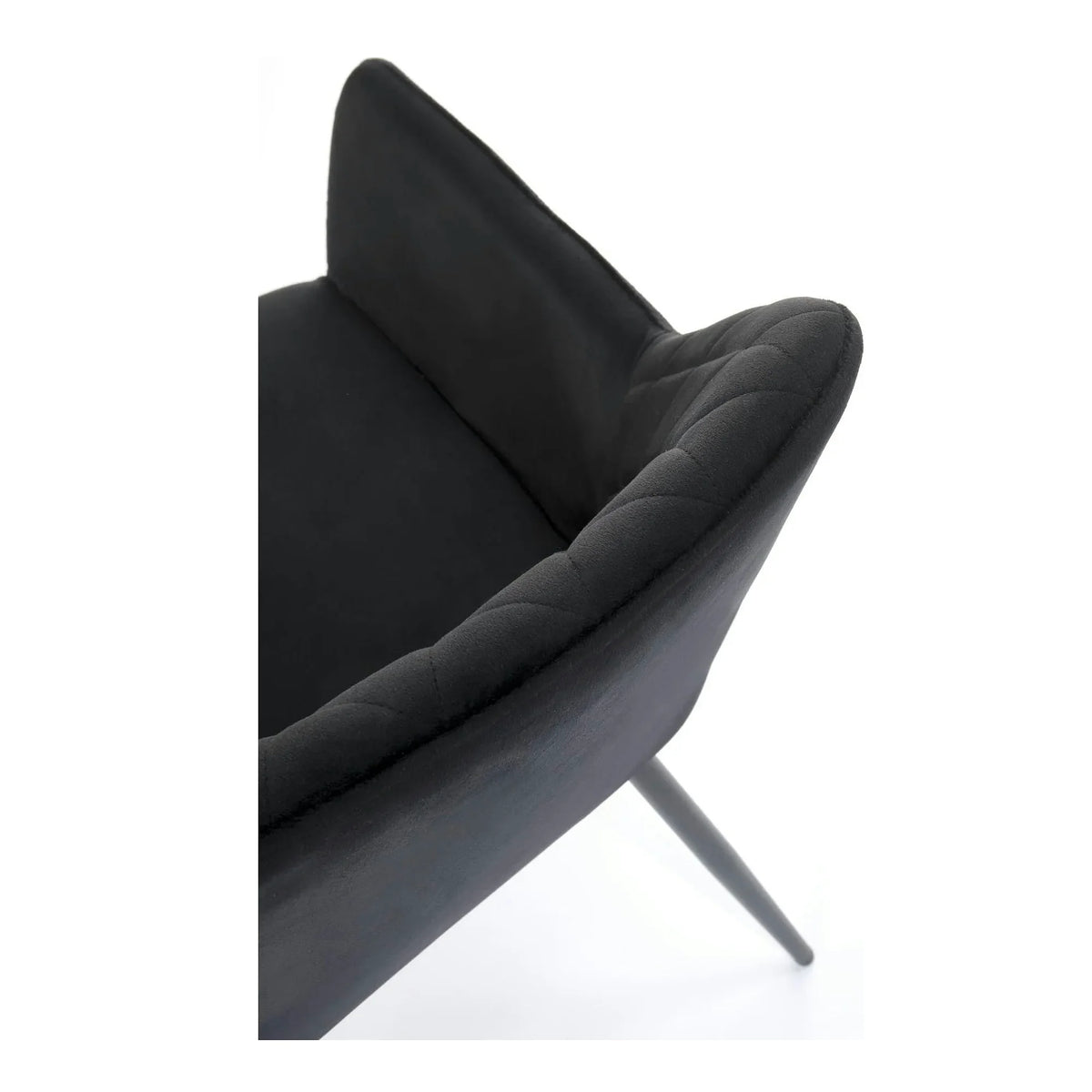 Scaun tapitat negru K558, stofa catifelata/metal, 59x60x86 cm