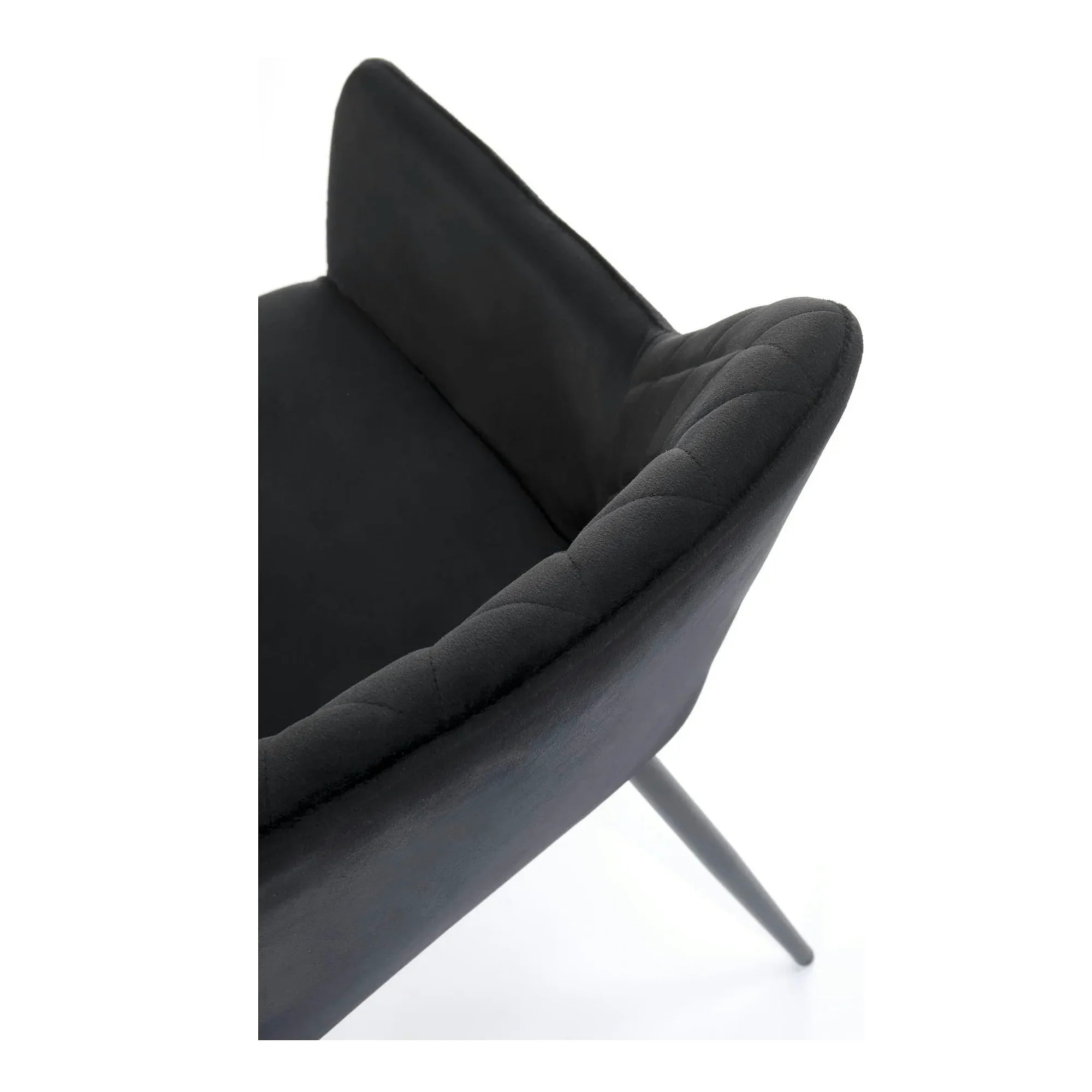 Scaun tapitat negru K558, stofa catifelata/metal, 59x60x86 cm