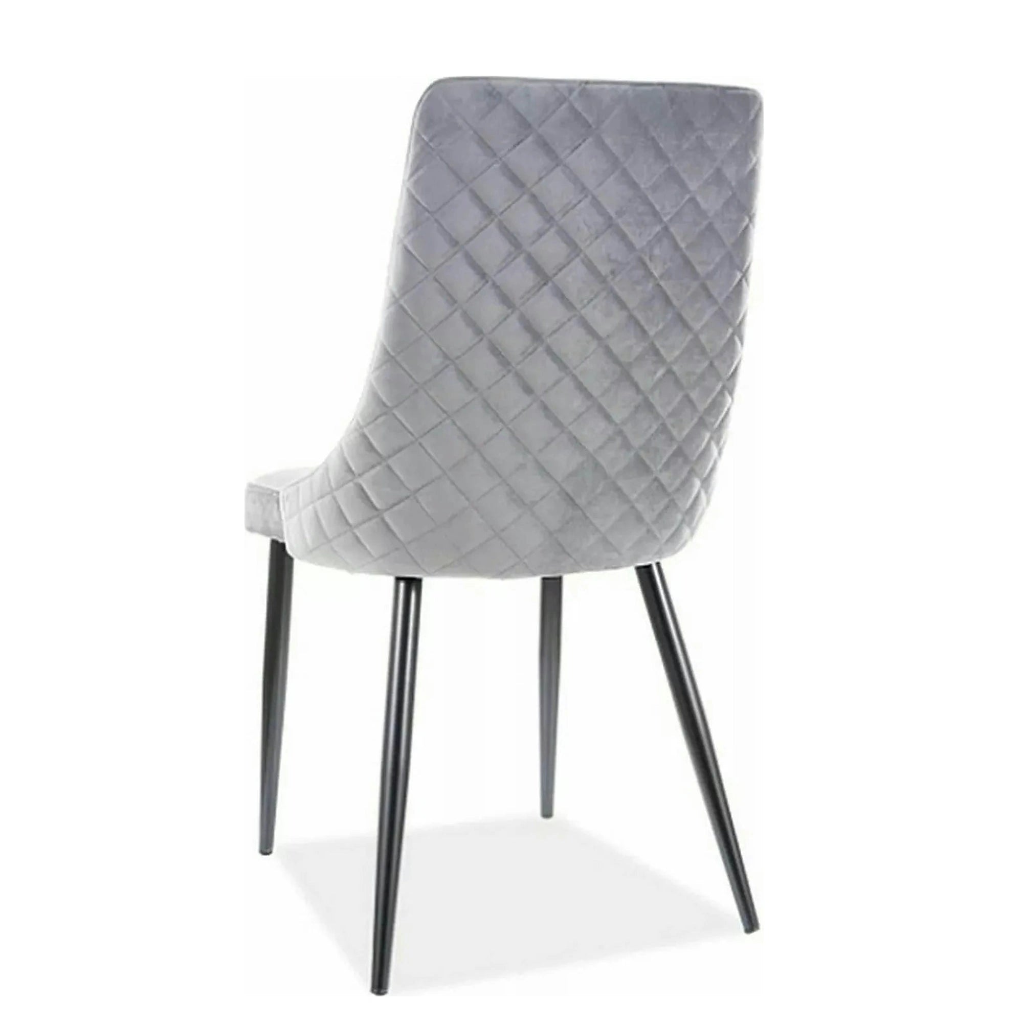 Scaun tapitat PIANO B, gri/negru, stofa catifelata/metal, 47x44x93 cm