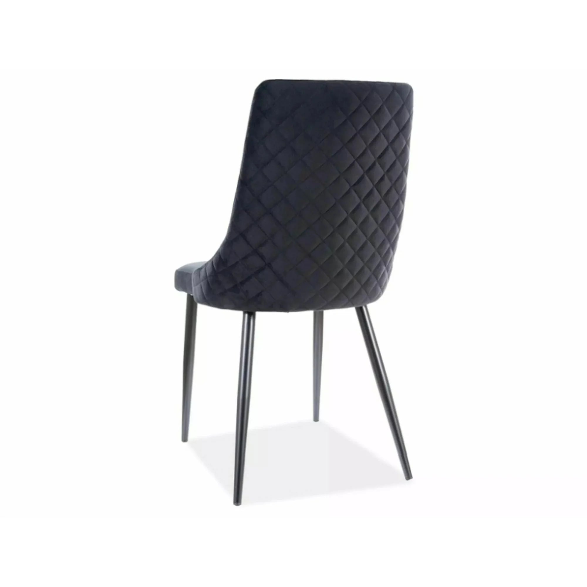 Scaun tapitat PIANO B, negru, stofa catifelata/metal, 47x44x93 cm