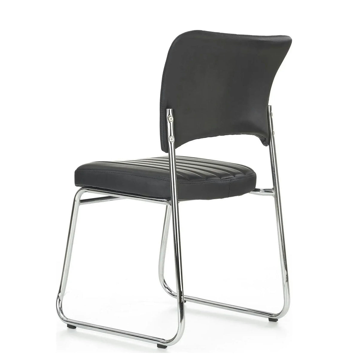 Scaun tapitat Rapid Black, negru/crom, metal/piele ecologica, 48X58X83 CM