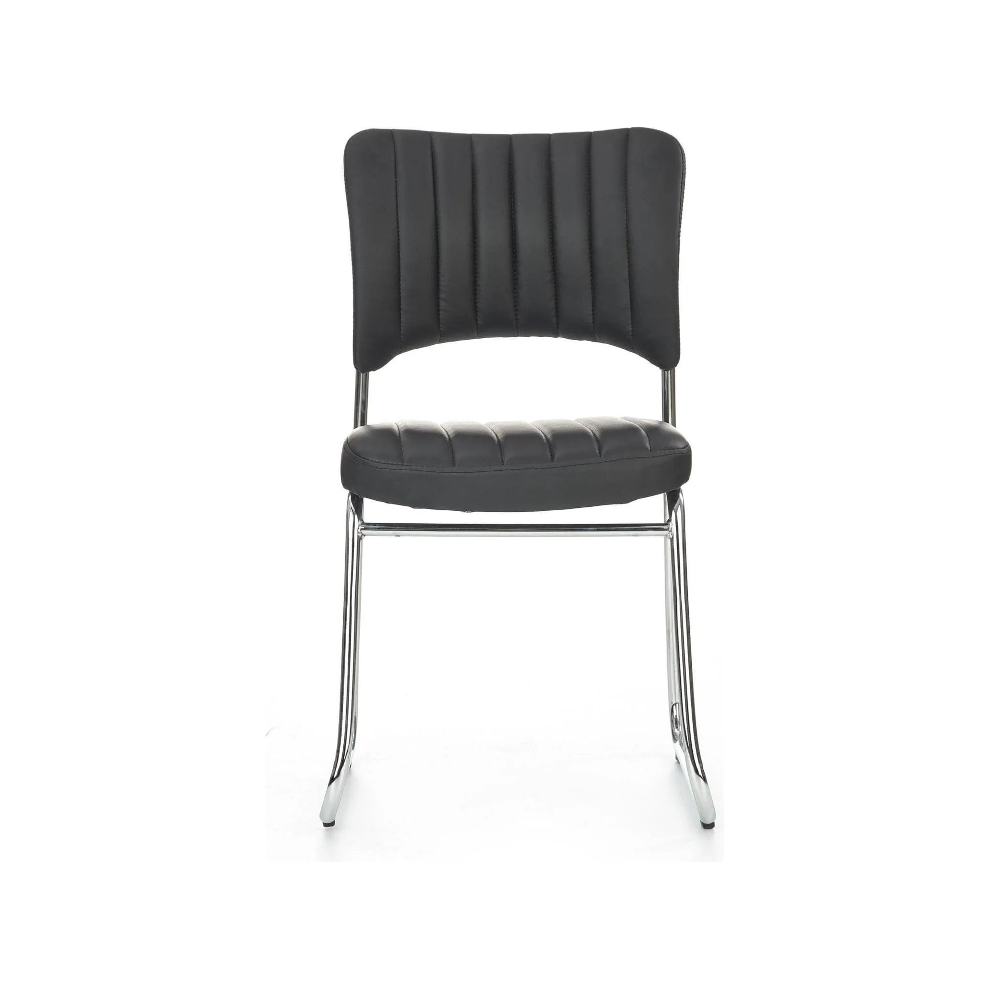 Scaun tapitat Rapid Black, negru/crom, metal/piele ecologica, 48X58X83 CM