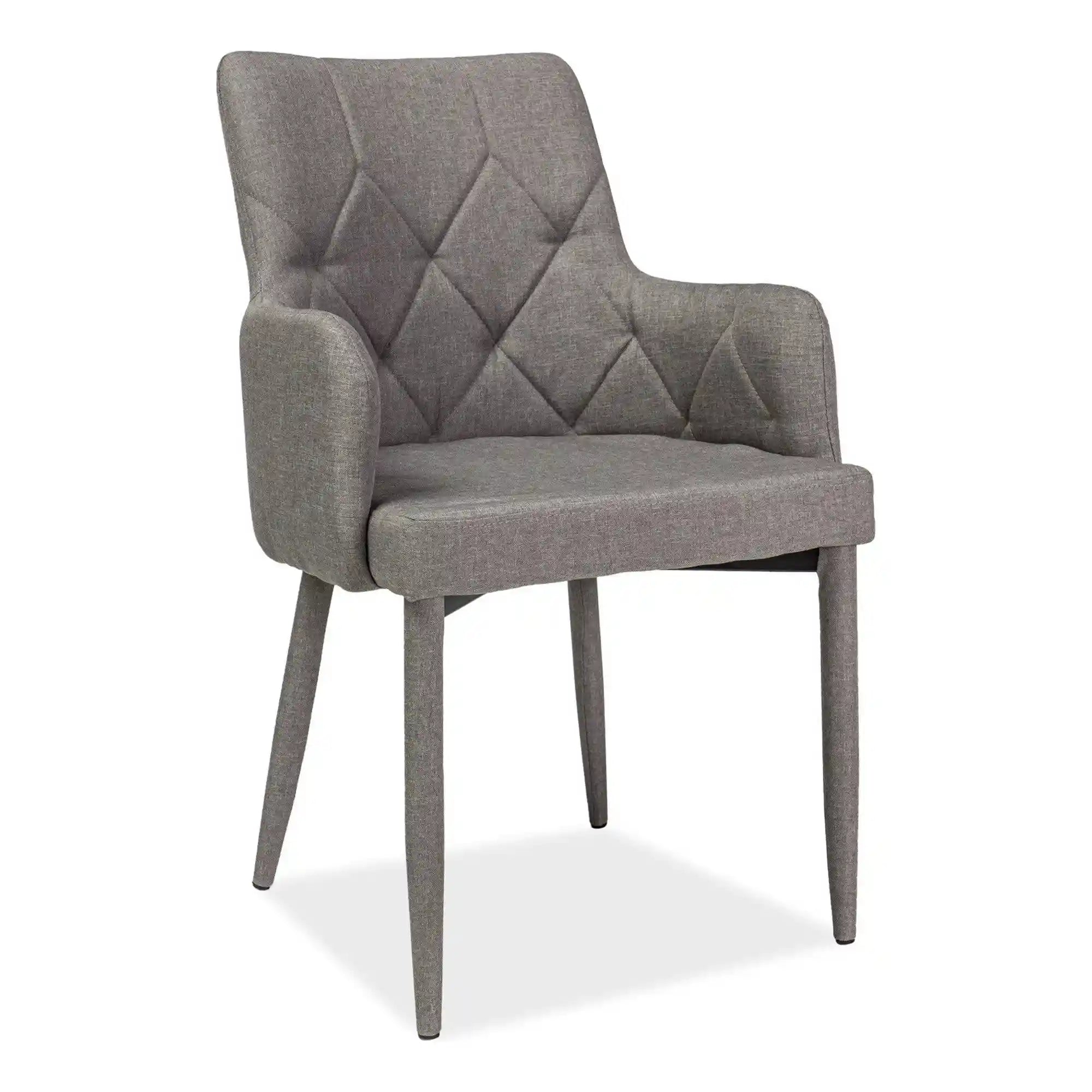 Scaun tapitat RICARDO, gri, stofa clasica/metal, 50x44x88 cm