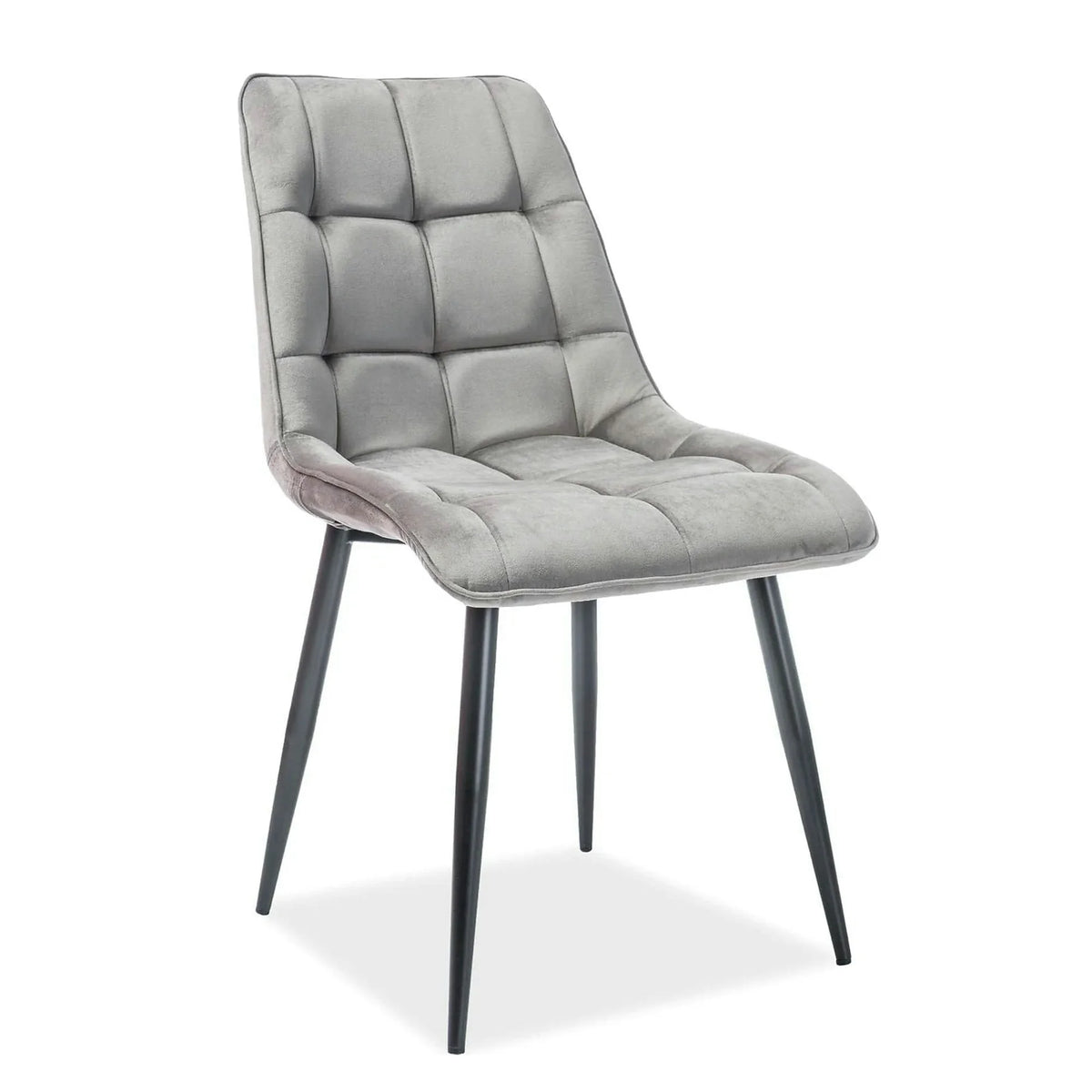 Scaun tapitat stofa CHIC, catifea gri - Bluvel 14, 50x43x88 cm