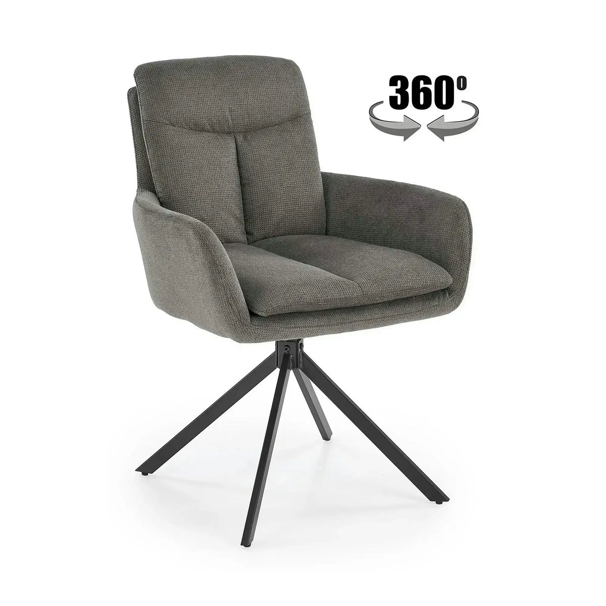 Scaun tapitat stofa clasica K536, gri/negru, 62x68x85 cm