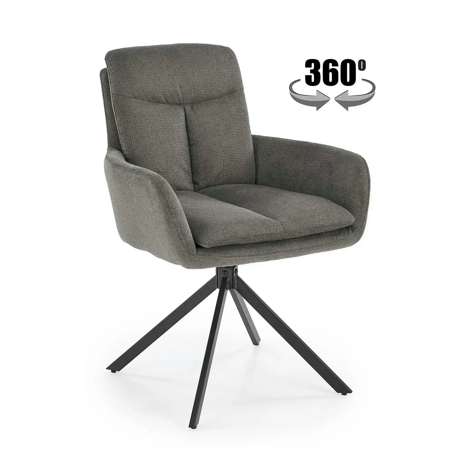 Scaun tapitat stofa clasica K536, gri/negru, 62x68x85 cm