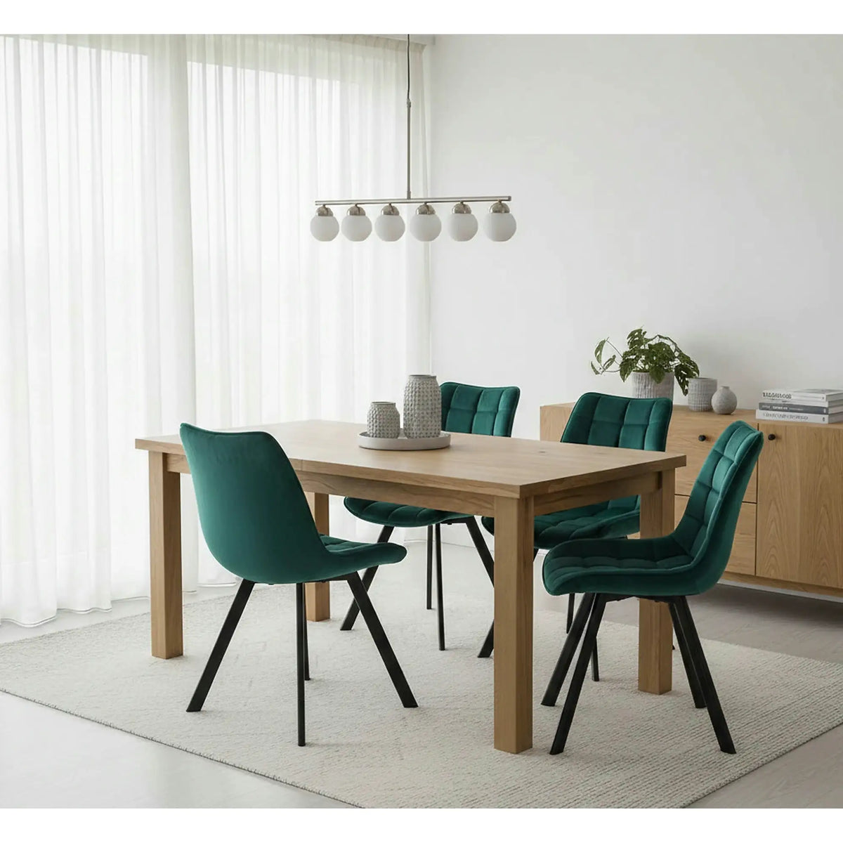 Scaun tapitat stofa K332, turcoaz/negru, 46x61x84 cm