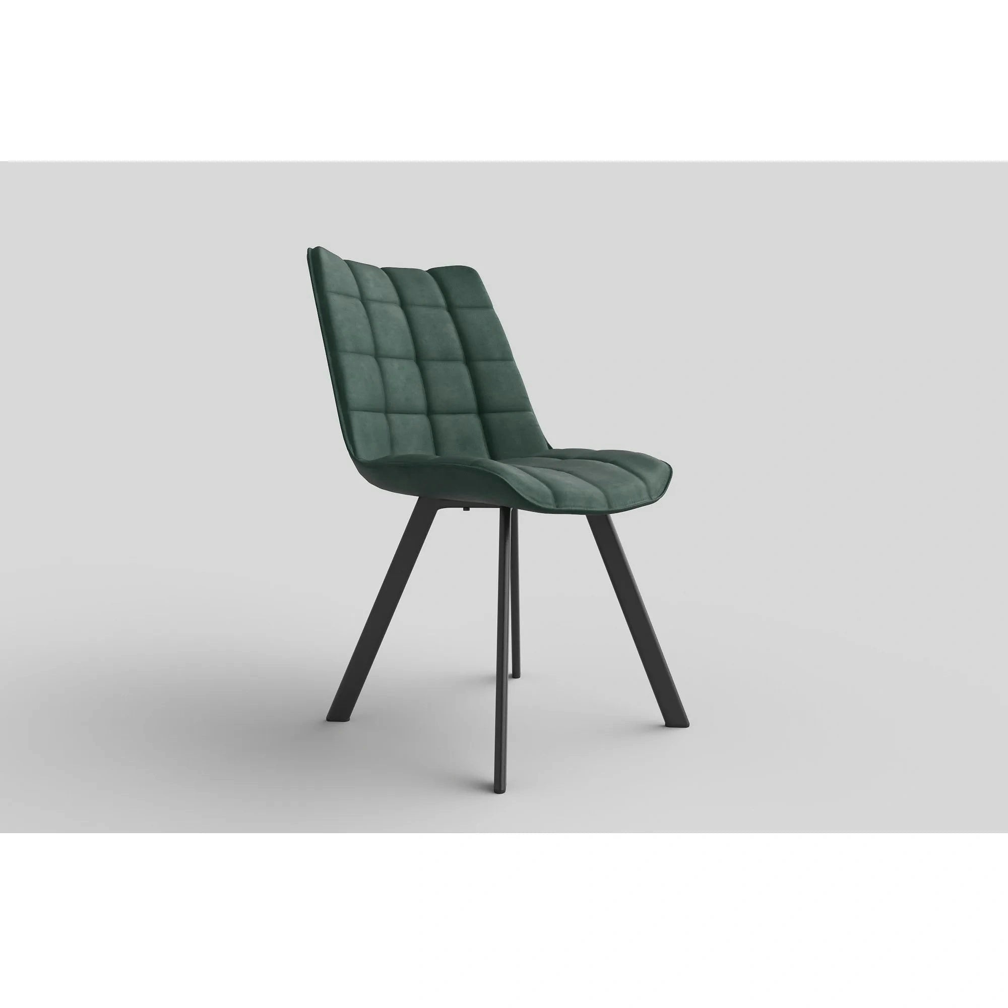 Scaun tapitat stofa K332, verde inchis/negru, catifea/metal, 46x61x84 cm