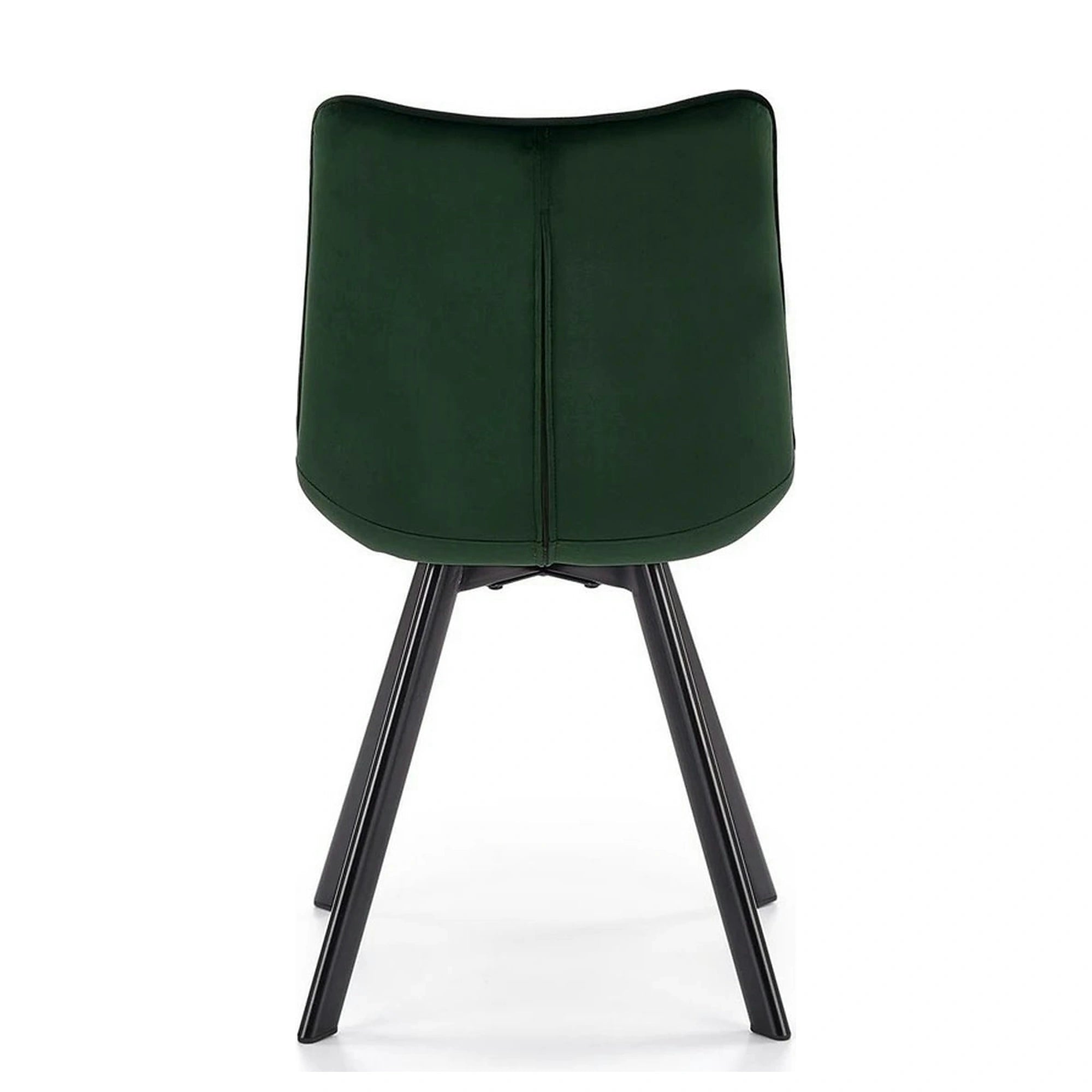 Scaun tapitat stofa K332, verde inchis/negru, catifea/metal, 46x61x84 cm