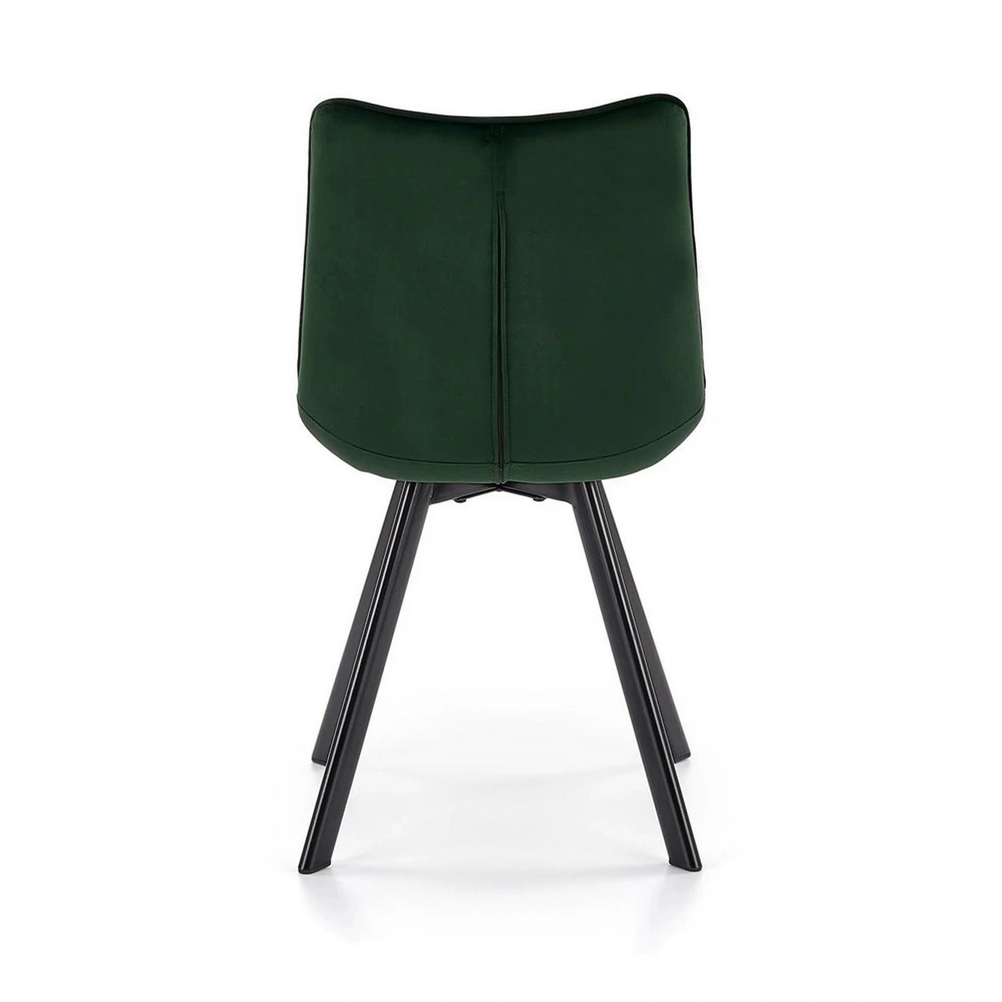 Scaun tapitat stofa K332, verde inchis/negru, catifea/metal, 46x61x84 cm