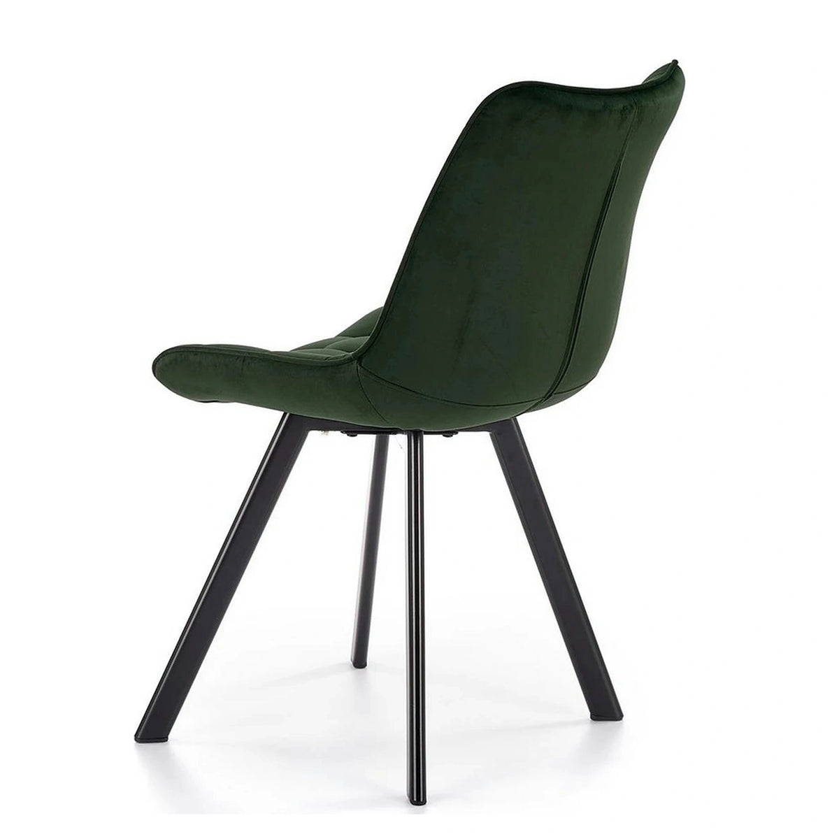 Scaun tapitat stofa K332, verde inchis/negru, catifea/metal, 46x61x84 cm