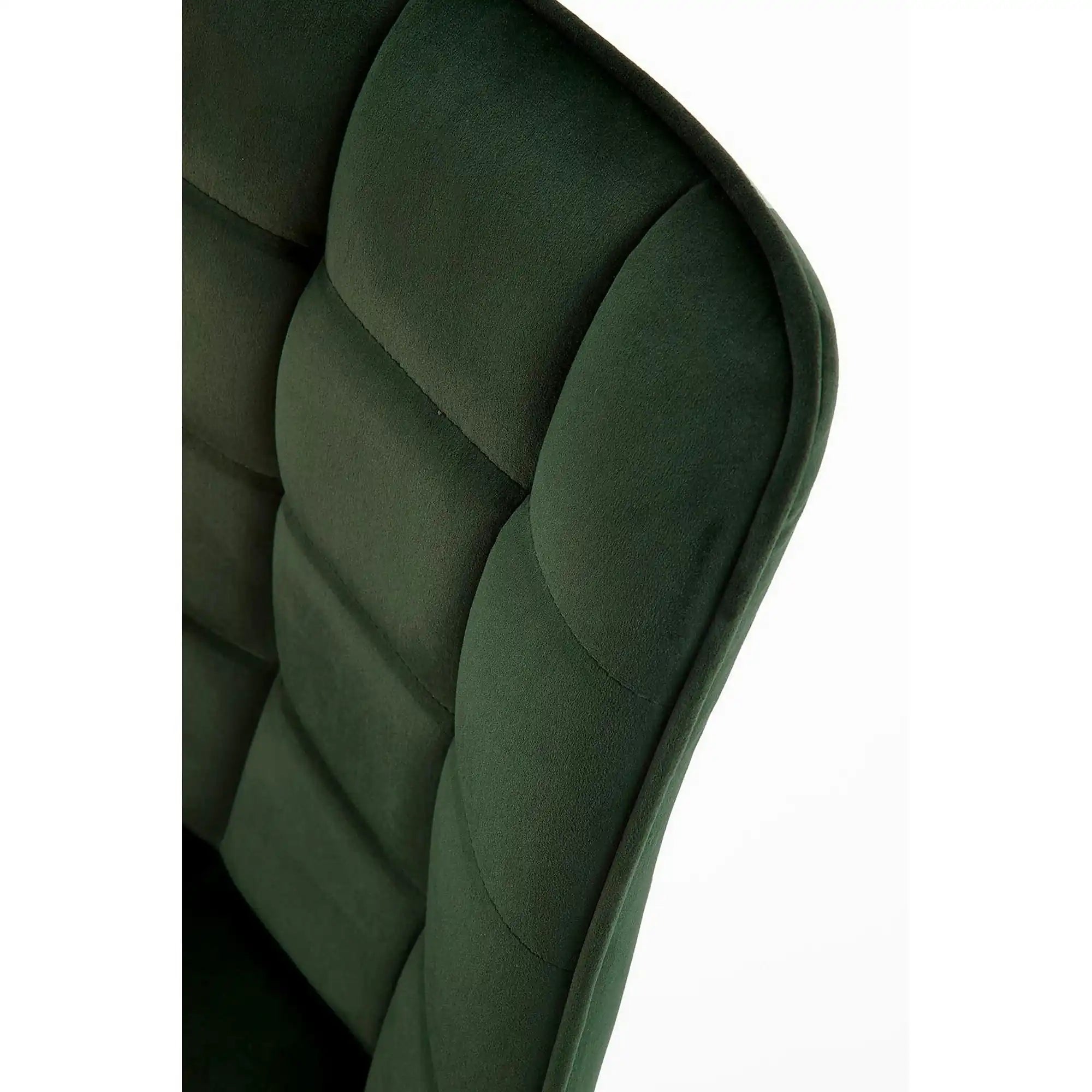 Scaun tapitat stofa K332, verde inchis/negru, catifea/metal, 46x61x84 cm