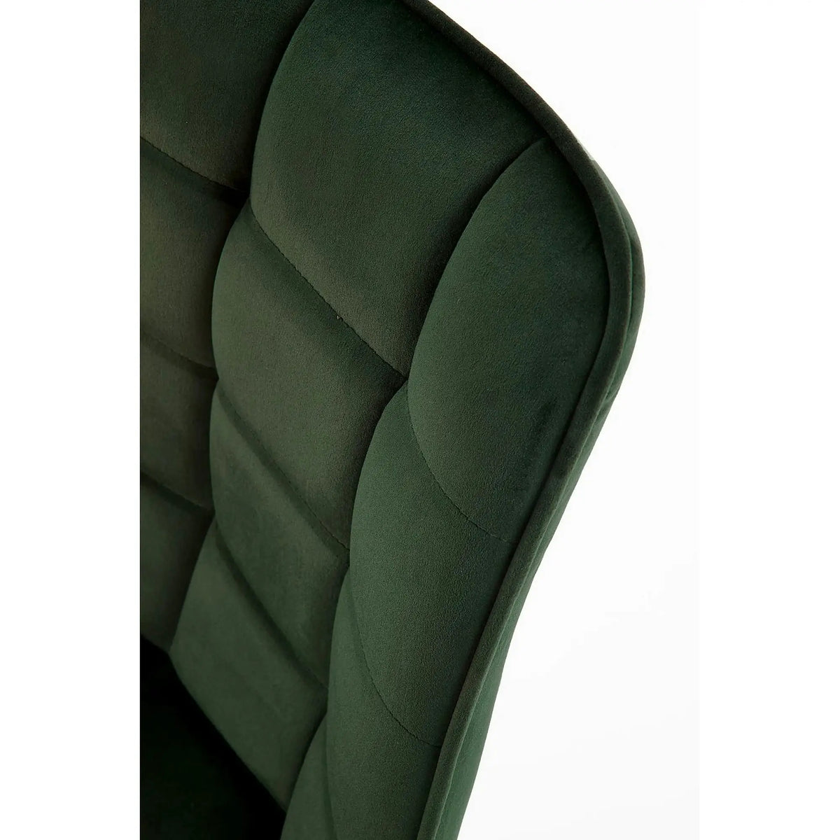 Scaun tapitat stofa K332, verde inchis/negru, catifea/metal, 46x61x84 cm