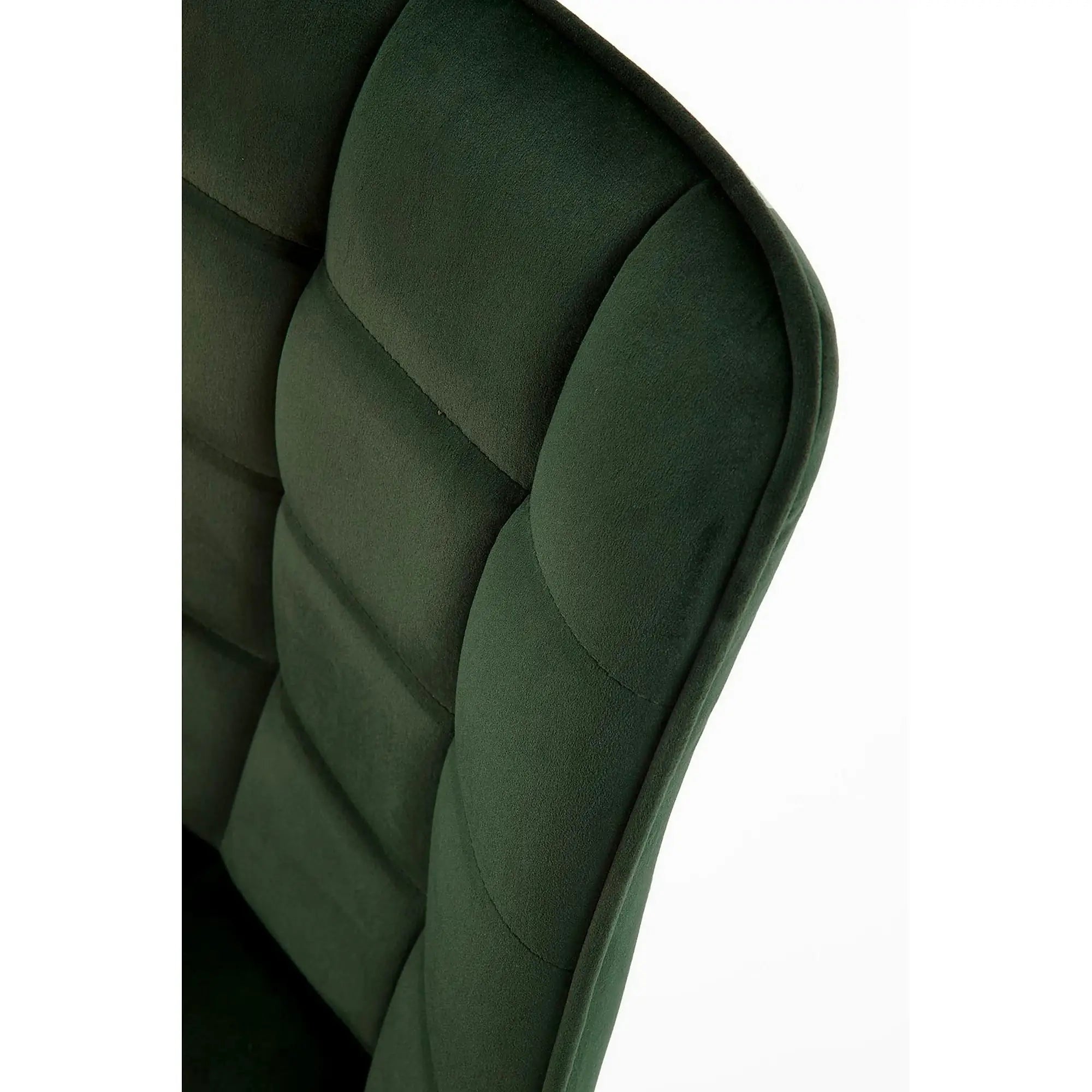 Scaun tapitat stofa K332, verde inchis/negru, catifea/metal, 46x61x84 cm