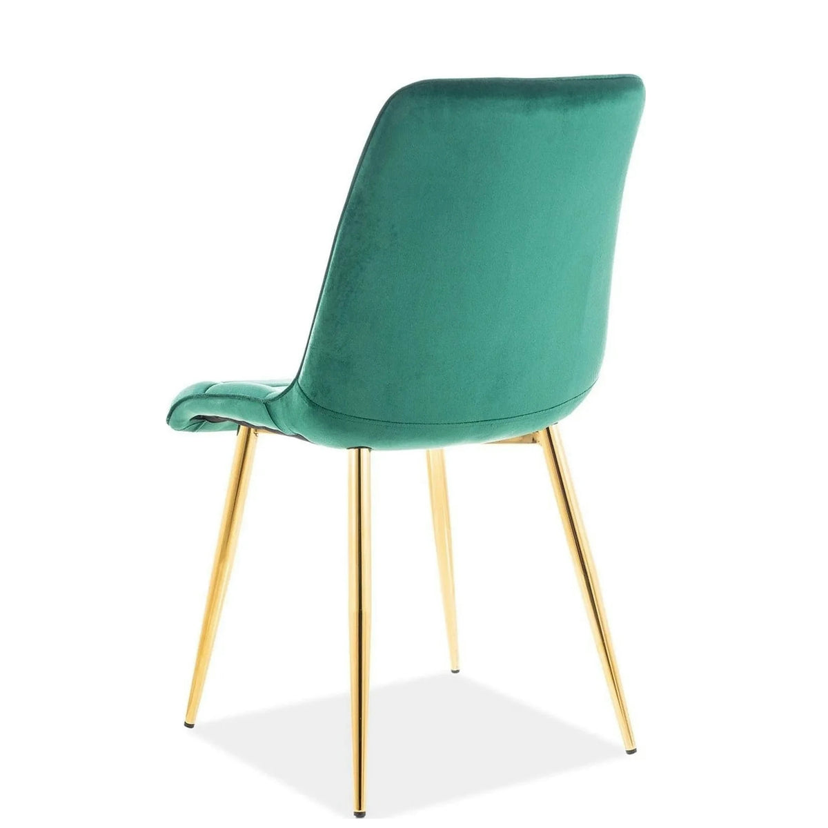 Scaun tapitat stofa verde CHIC, catifea/metal, 50x58x88 cm