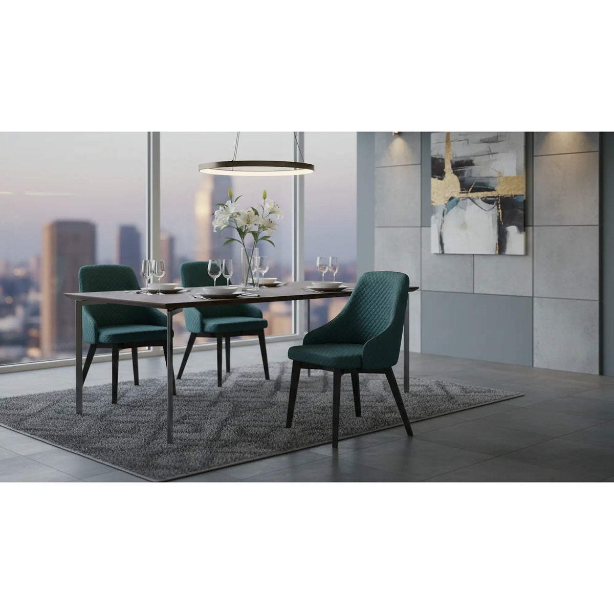 Scaun tapitat TOLEDO 3, verde, 57x56x86 cm