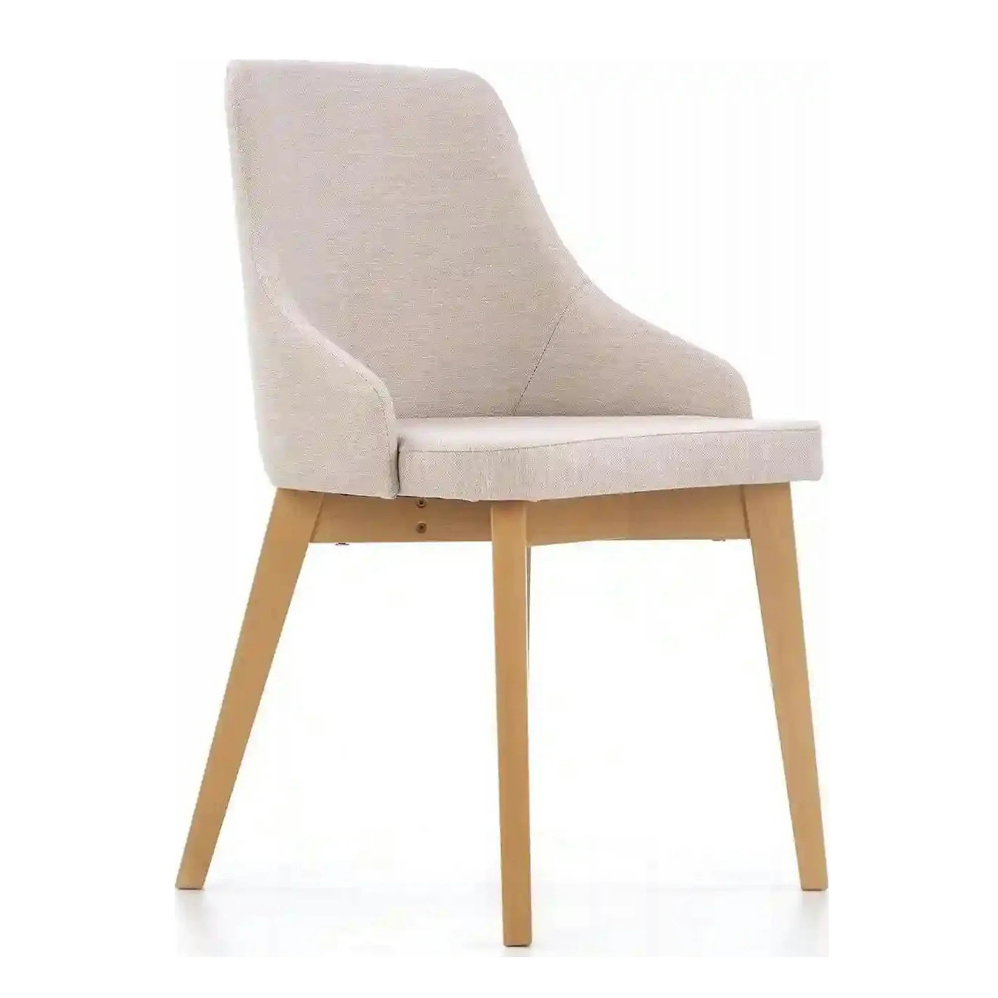 Scaun tapitat Toledo, bej deschis/stejar miere, stofa clasica/lemn de fag, 51X55X82 CM