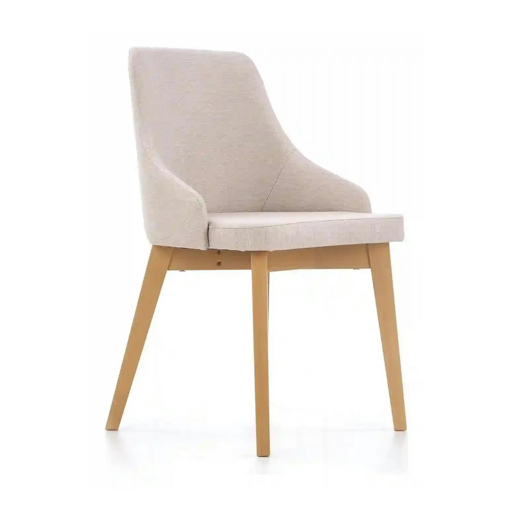 Scaun tapitat Toledo, bej deschis/stejar miere, stofa clasica/lemn de fag, 51X55X82 CM