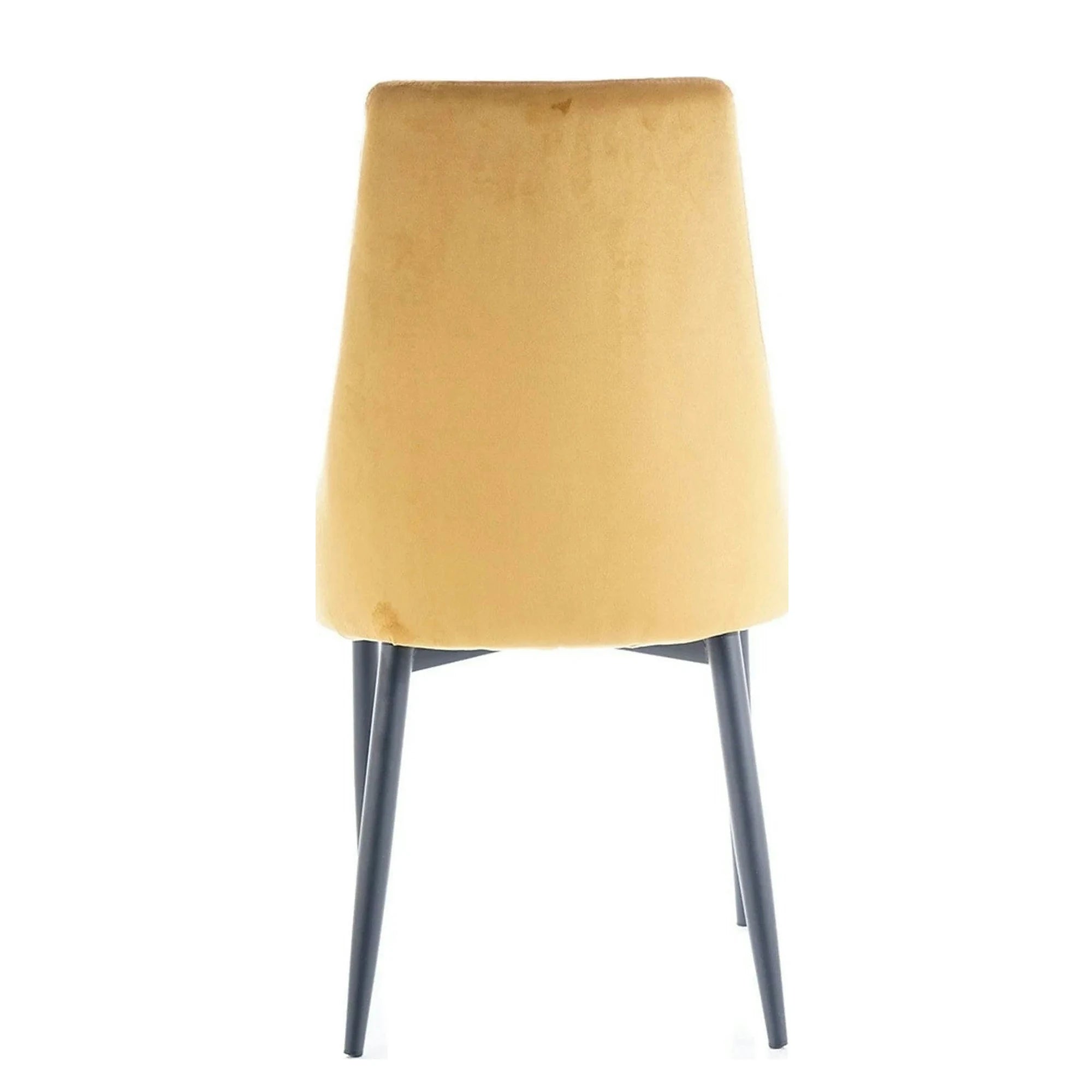 Scaun tapitat TRIX B, galben/negru, stofa catifelata/metal, 49x47x89 cm