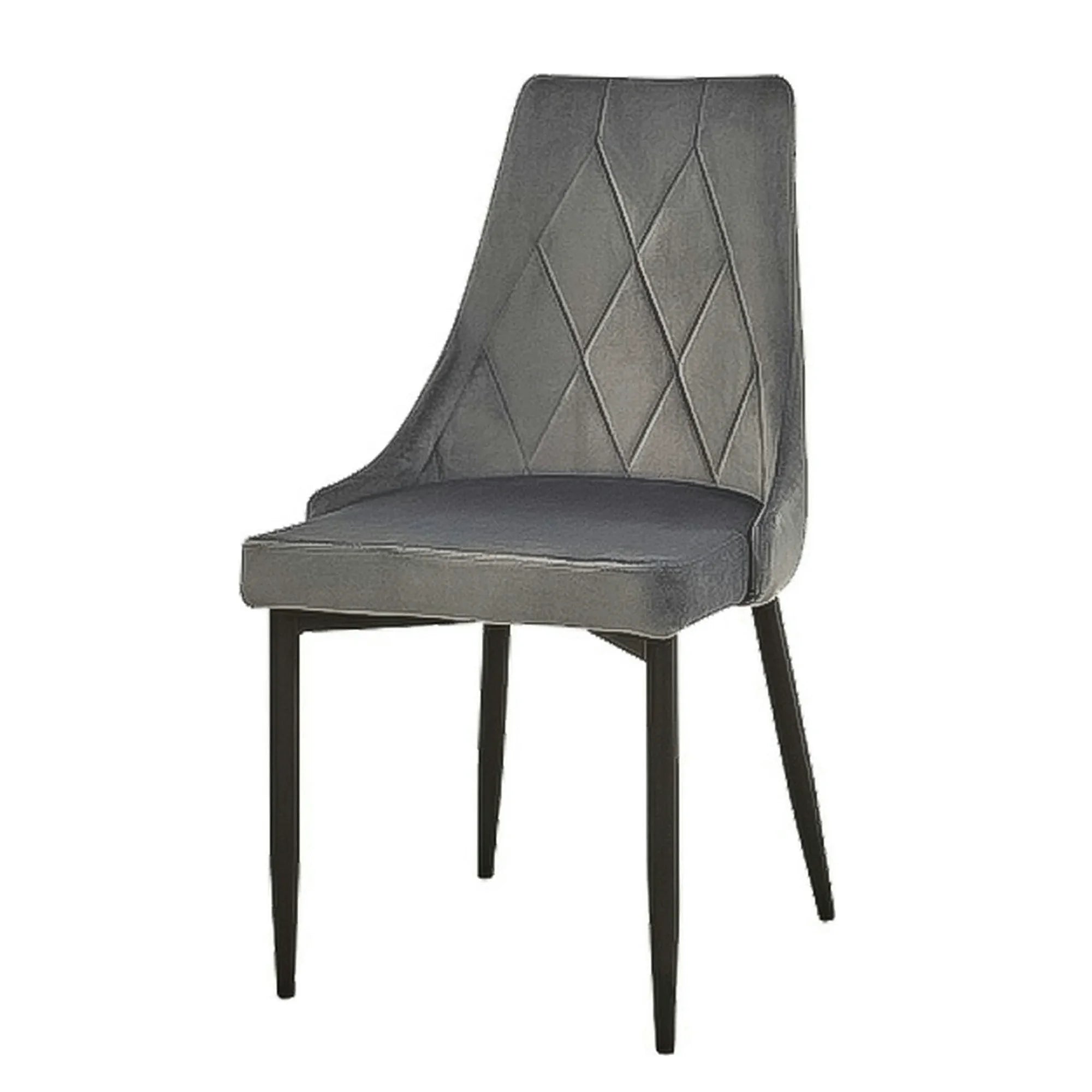 Scaun tapitat TRIX B, gri/negru, stofa catifelata/metal, 49x47x89 cm