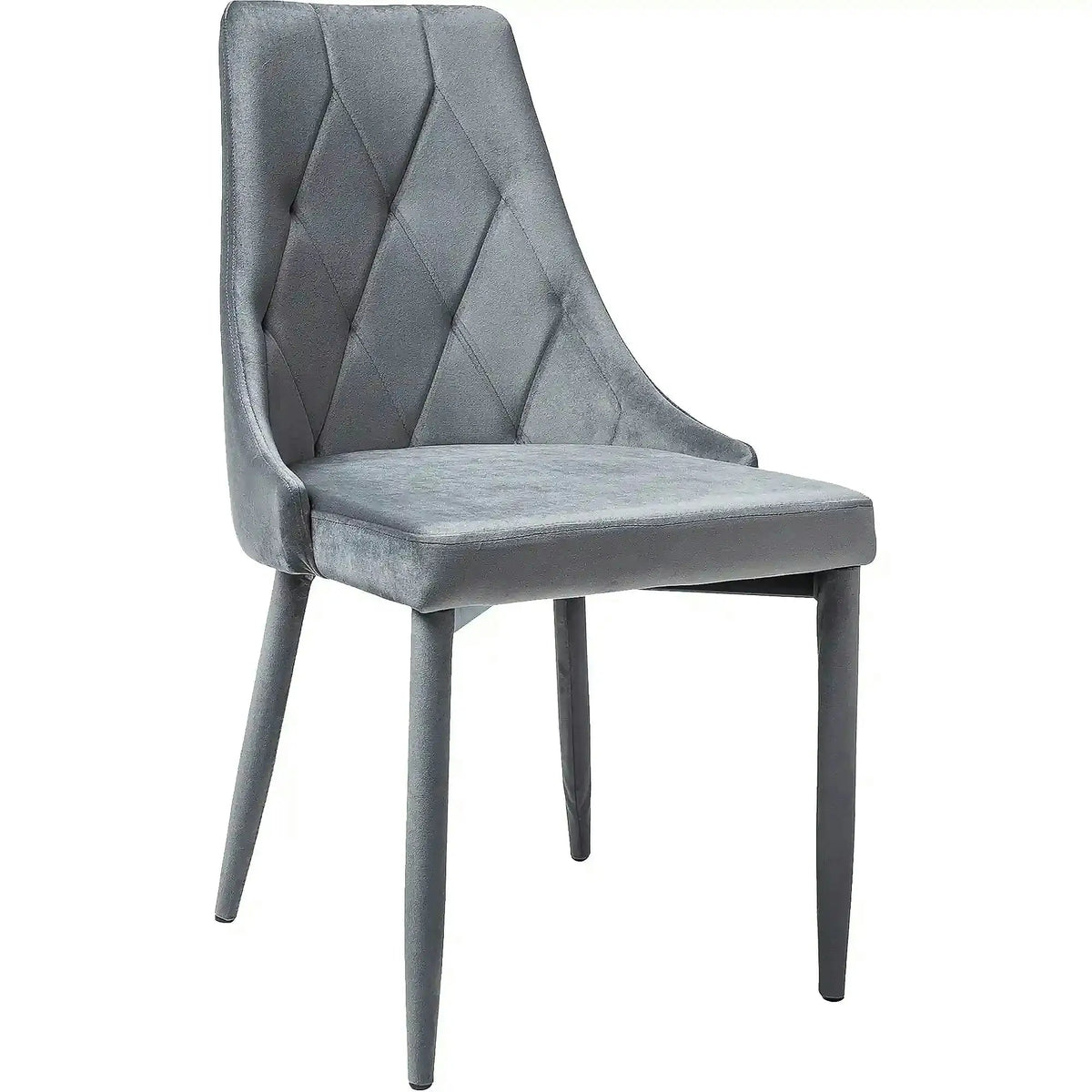 Scaun tapitat TRIX, gri, stofa catifelata/metal, 49x47x89 cm