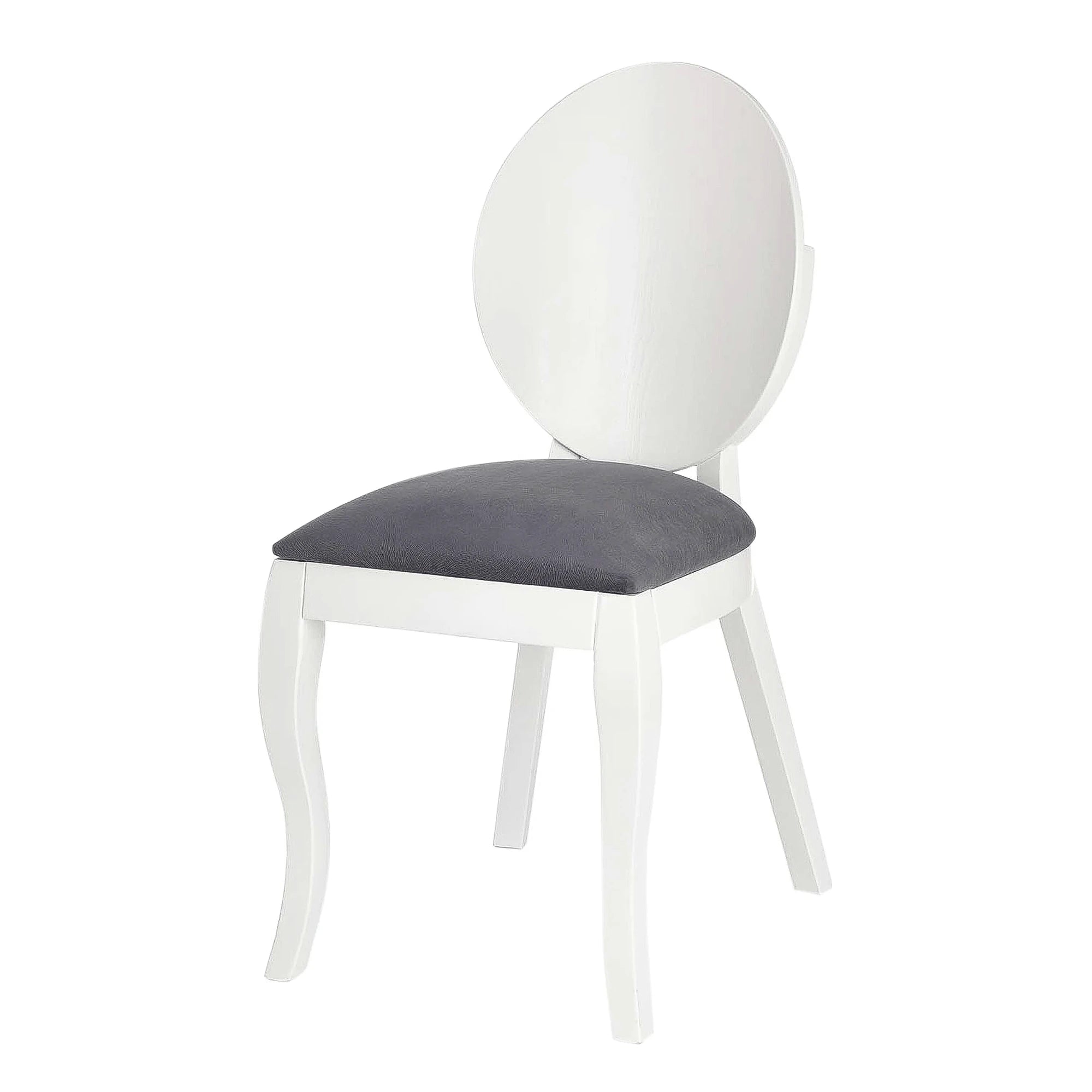 Scaun tapitat Verdi, gri/alb, stofa clasica/lemn de fag, 43X52X90 CM