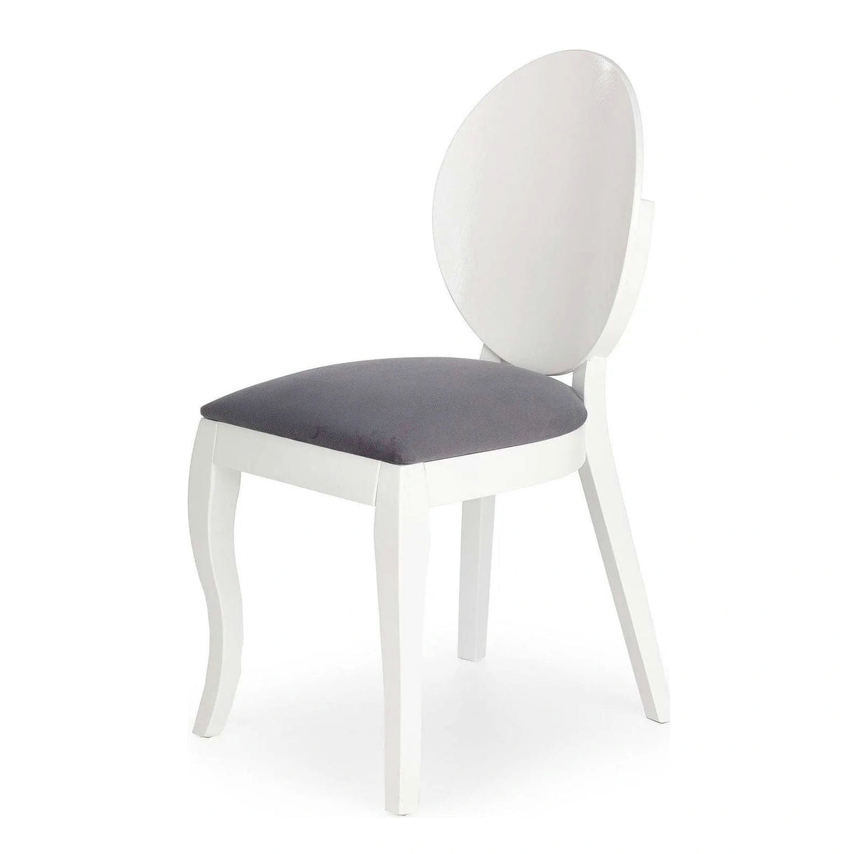 Scaun tapitat Verdi, gri/alb, stofa clasica/lemn de fag, 43X52X90 CM