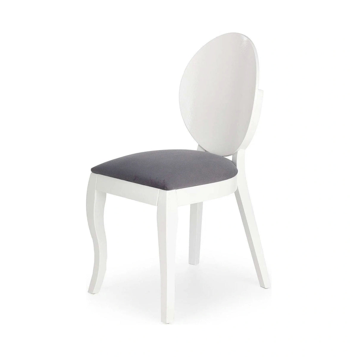 Scaun tapitat Verdi, gri/alb, stofa clasica/lemn de fag, 43X52X90 CM