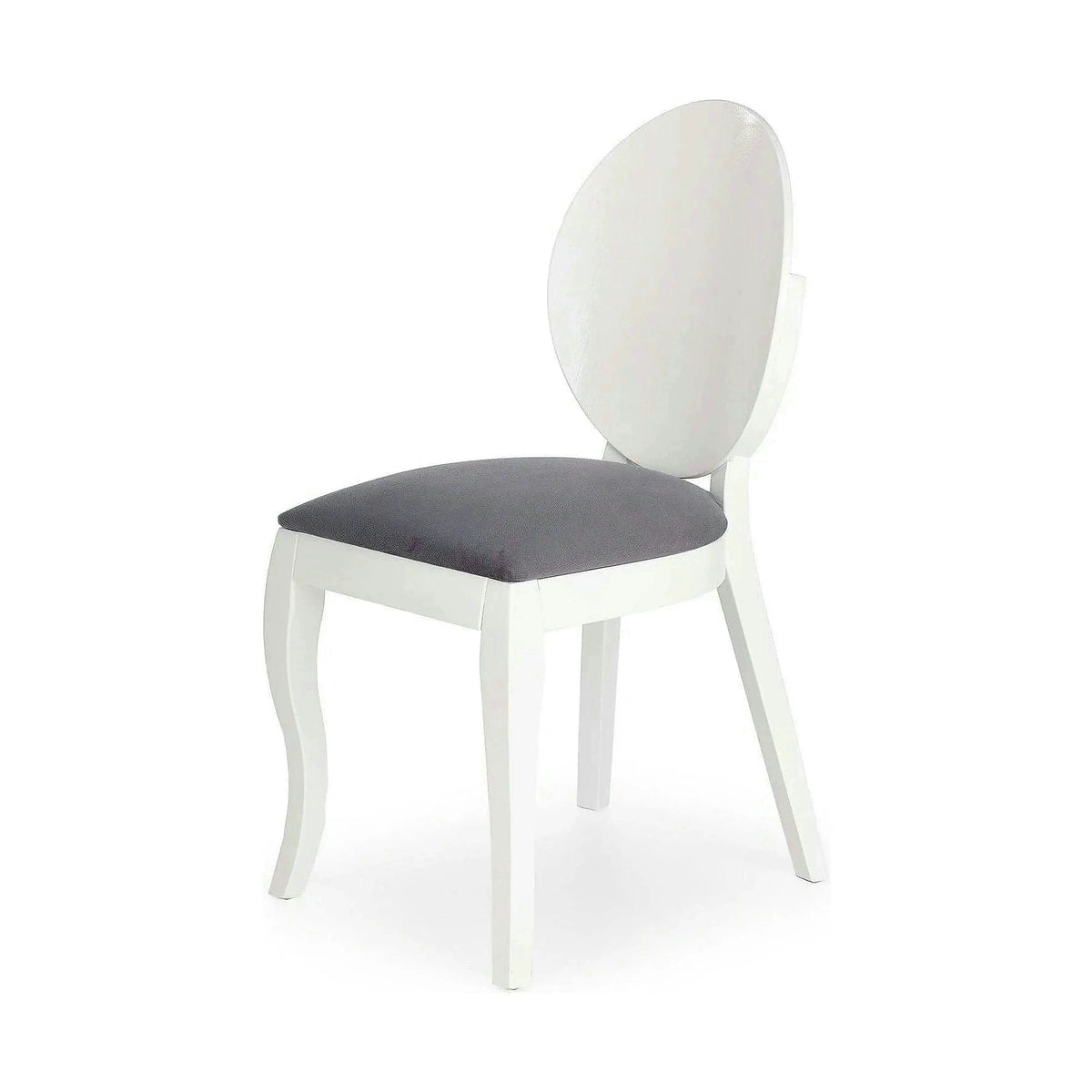 Scaun tapitat Verdi, gri/alb, stofa clasica/lemn de fag, 43X52X90 CM