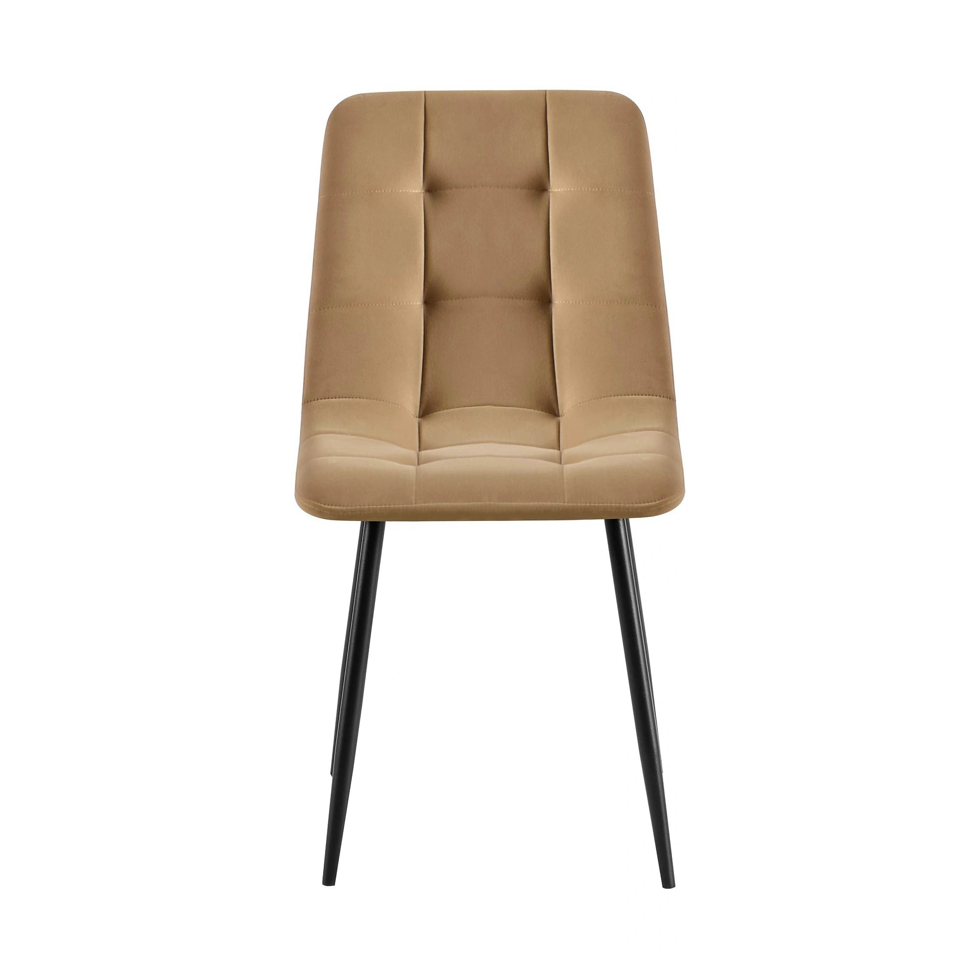 Scaun TED NEW, bej inchis/negru, stofa catifelata/metal, 46x54x88 cm