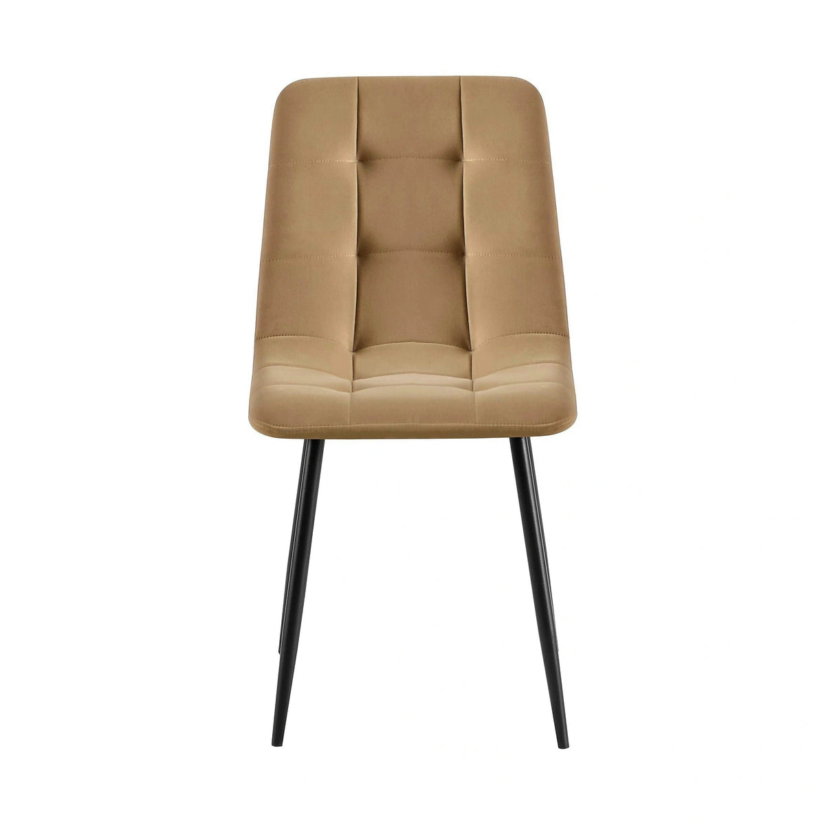 Scaun TED NEW, bej inchis/negru, stofa catifelata/metal, 46x54x88 cm